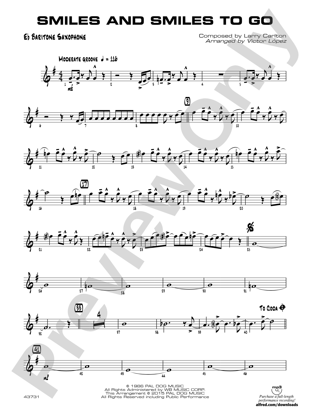 Smiles and Smiles to Go: E-flat Baritone Saxophone