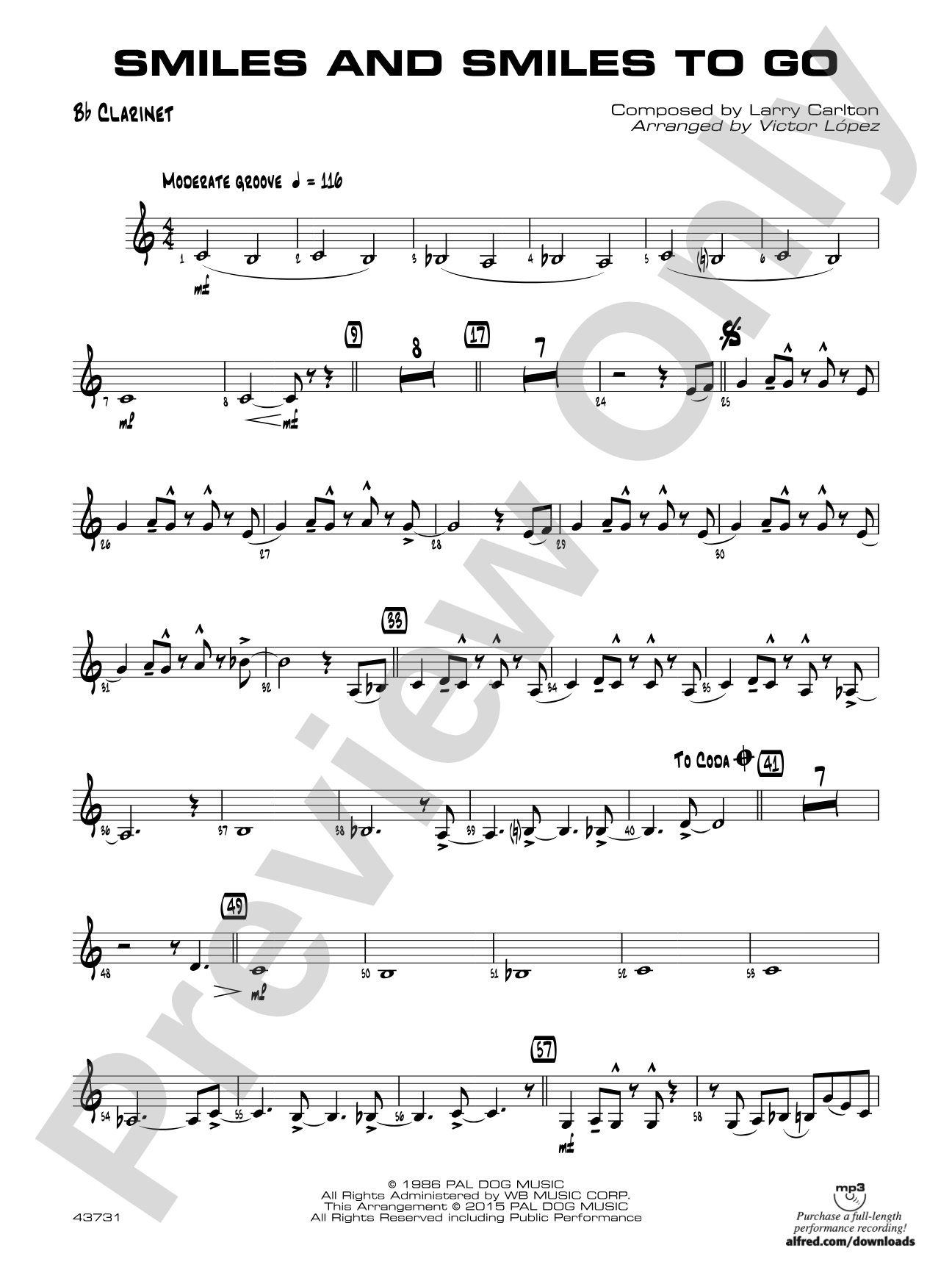 Smiles and Smiles to Go: 1st B-flat Clarinet