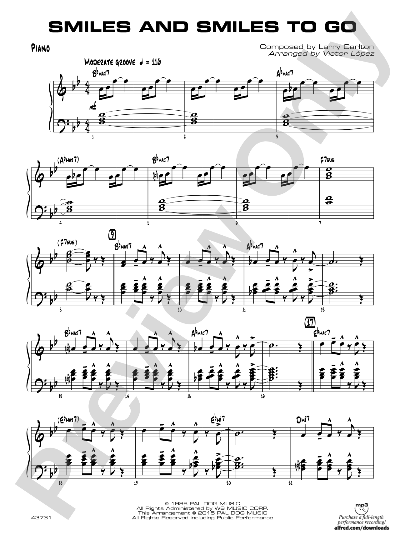 Smiles and Smiles to Go: Piano Accompaniment