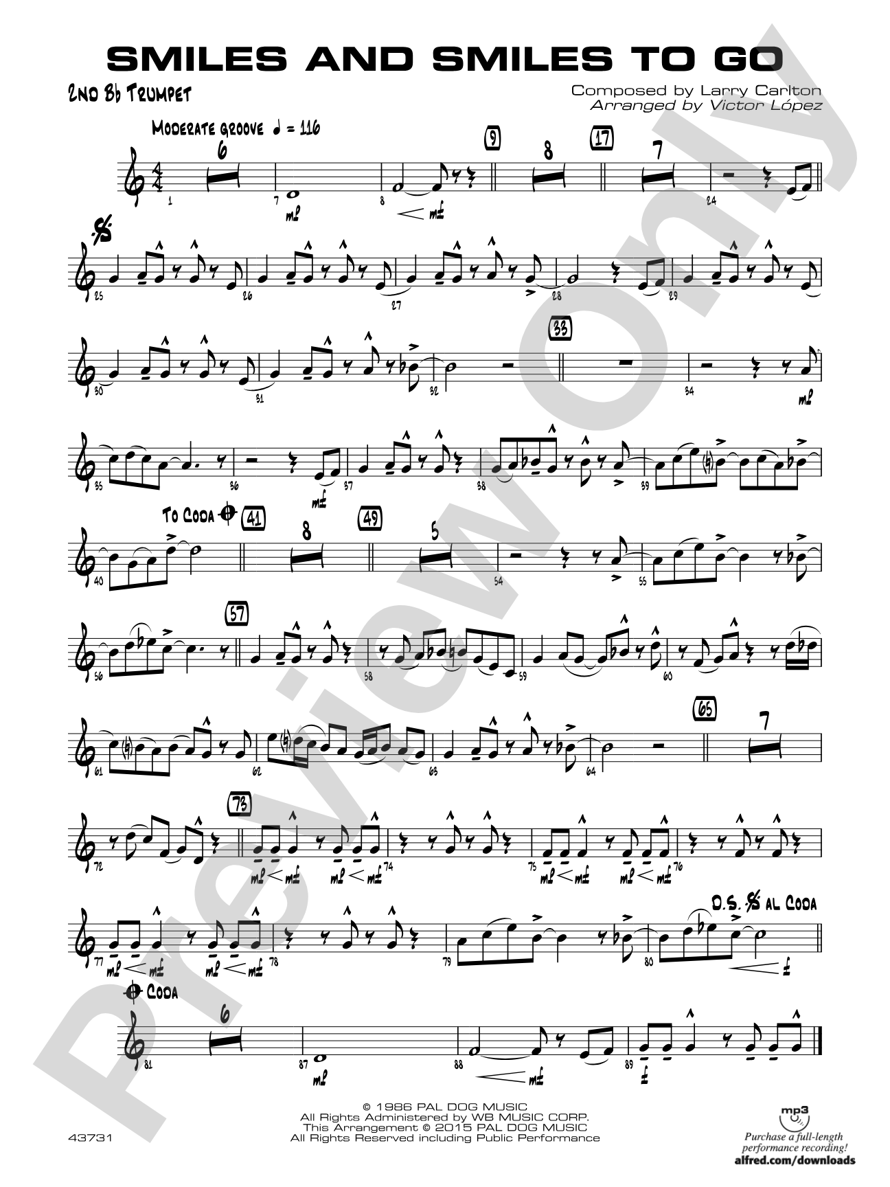 Smiles and Smiles to Go: 2nd B-flat Trumpet