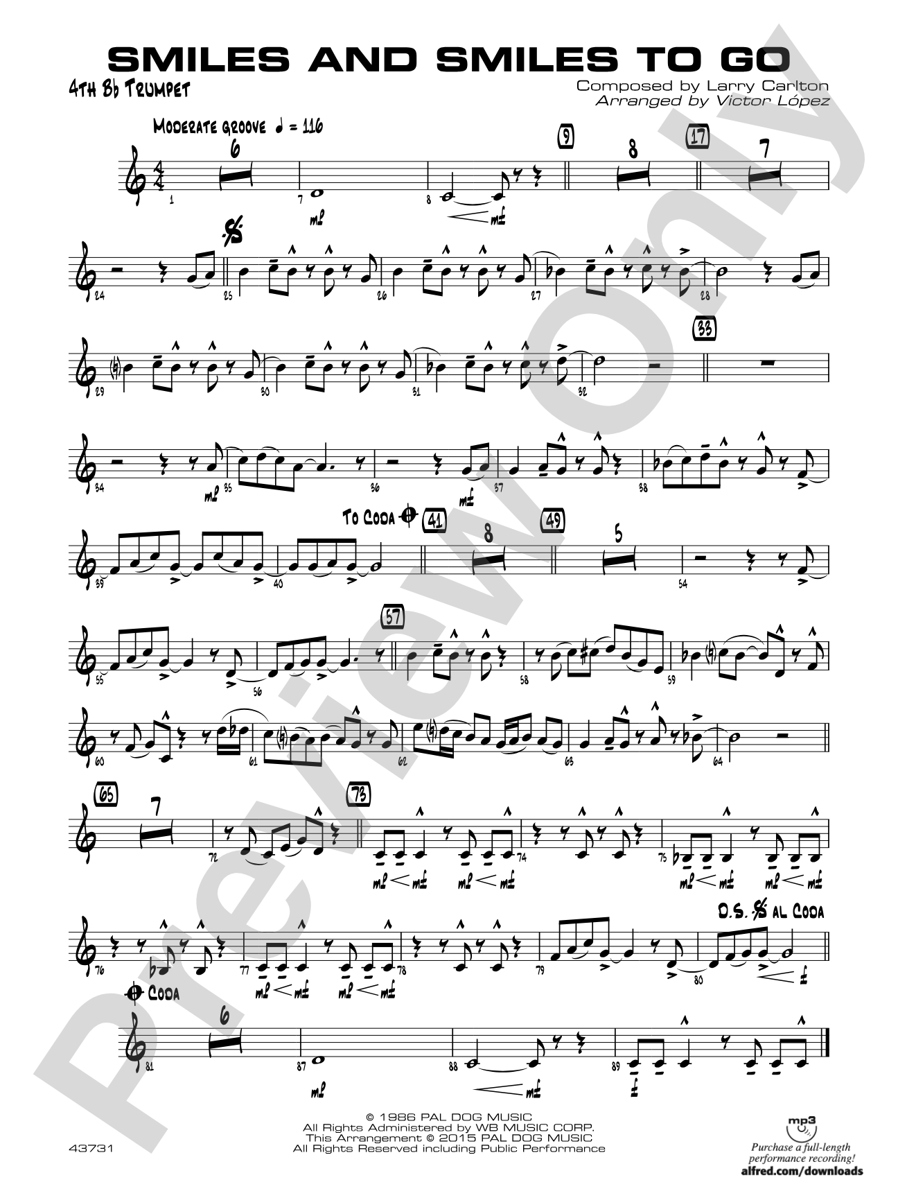 Smiles and Smiles to Go: 4th B-flat Trumpet