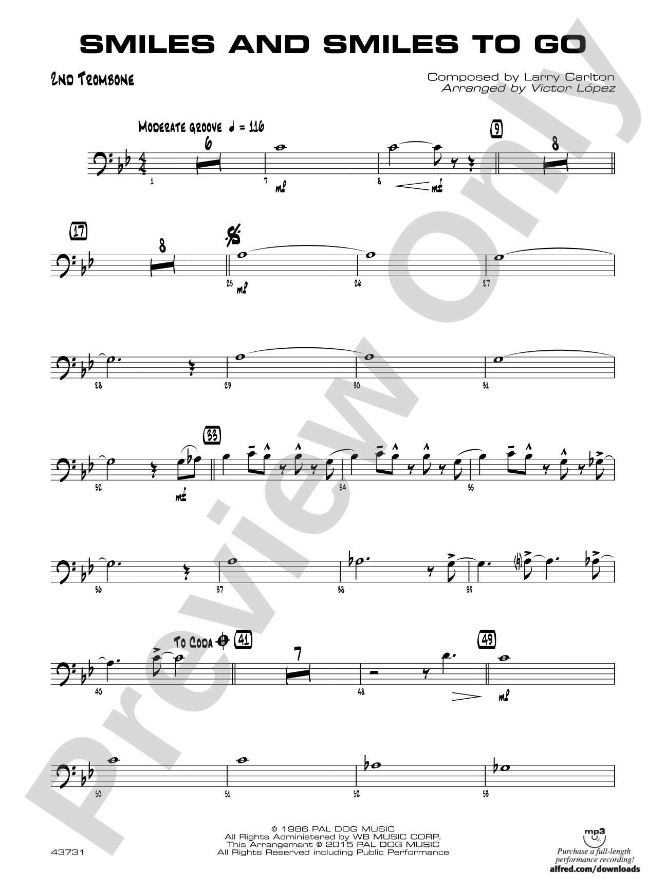Smiles and Smiles to Go: 2nd Trombone