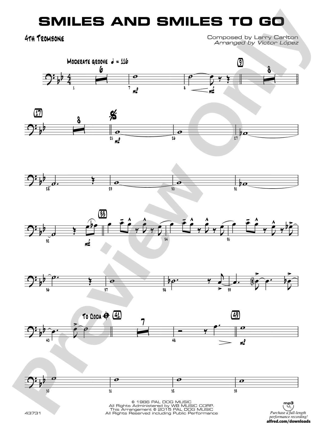 Smiles and Smiles to Go: 4th Trombone