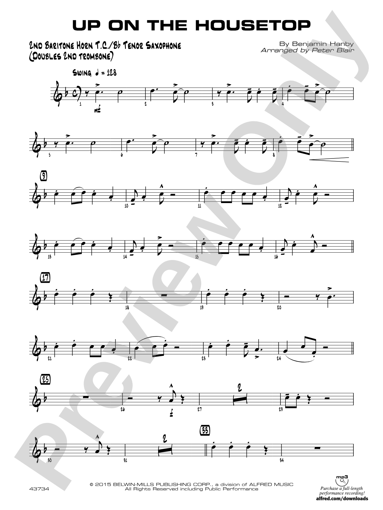 Up on the Housetop: 2nd Baritone T.C.