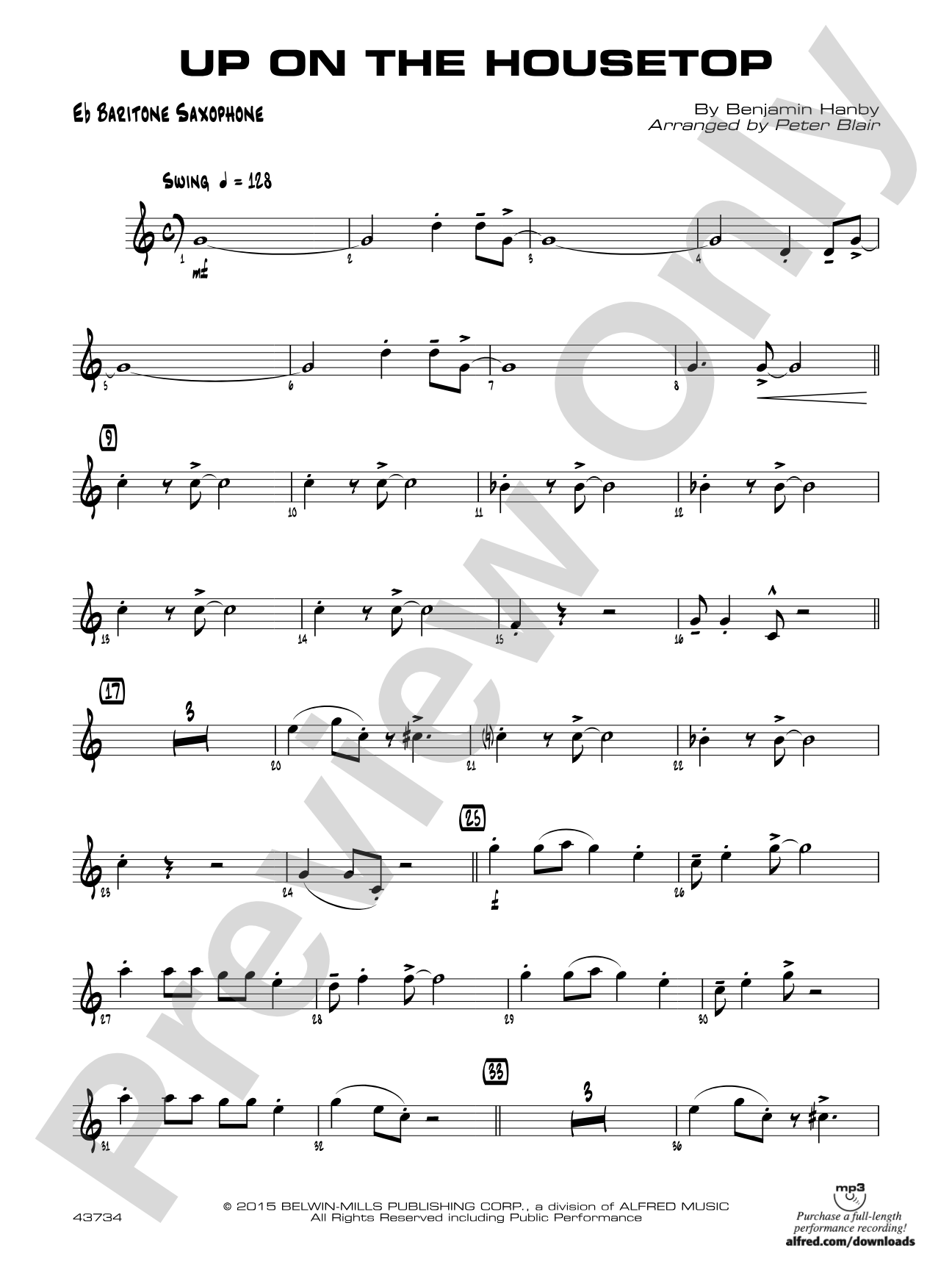 Up on the Housetop: E-flat Baritone Saxophone