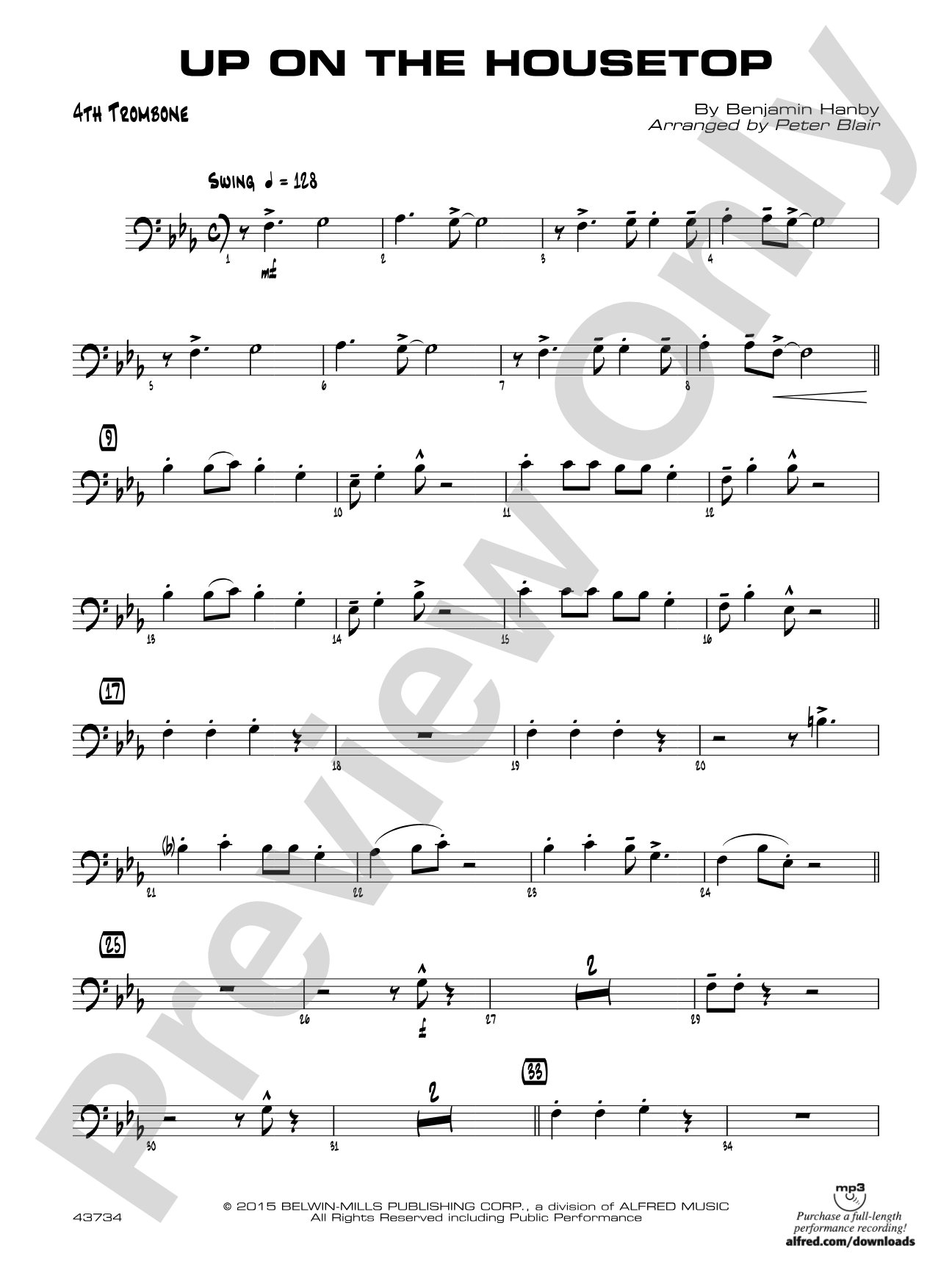 Up on the Housetop: 4th Trombone