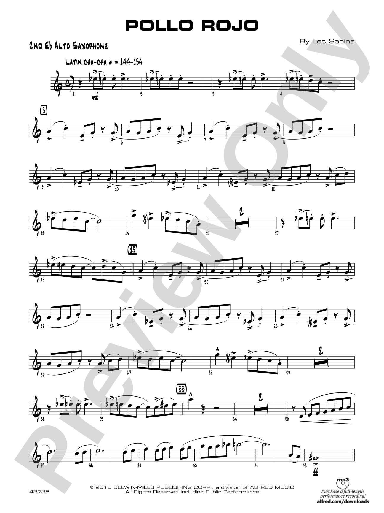 Pollo Rojo: 2nd E-flat Alto Saxophone