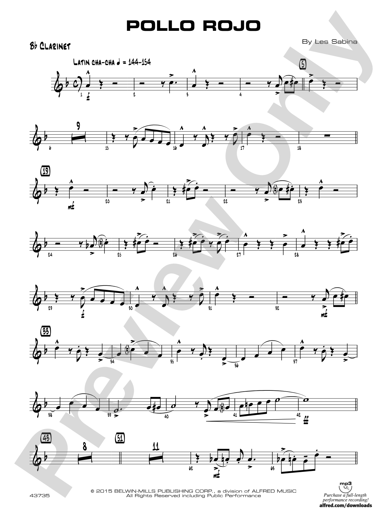 Pollo Rojo: 1st B-flat Clarinet