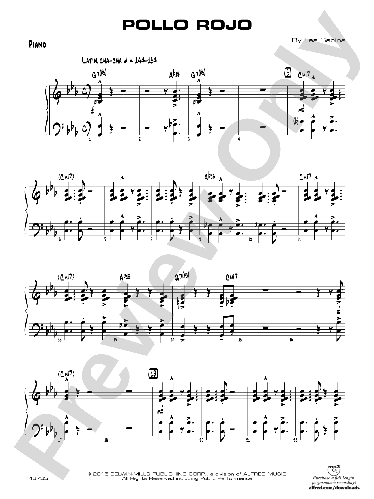 Pollo Rojo: Piano Accompaniment