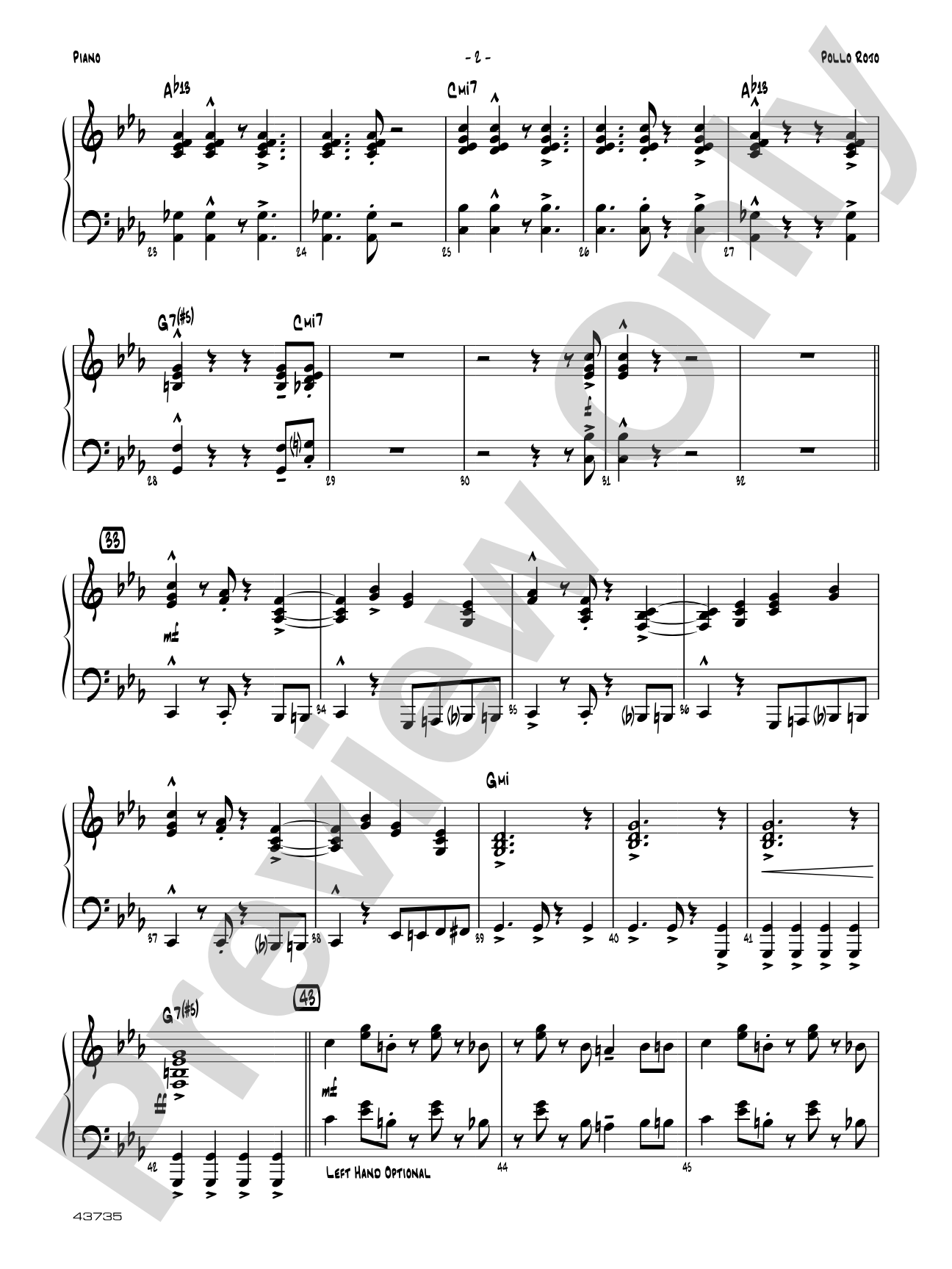 Pollo Rojo: Piano Accompaniment