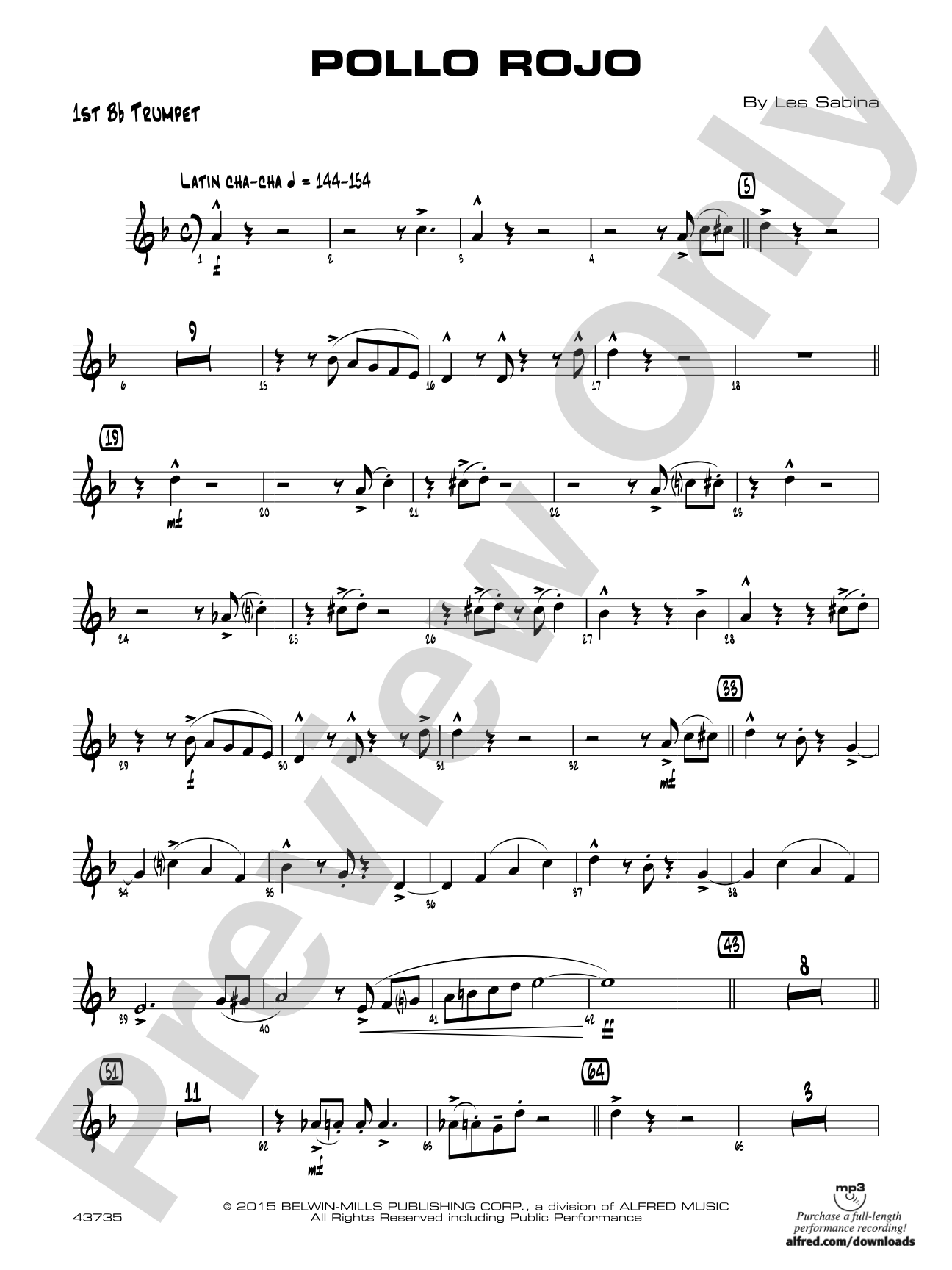 Pollo Rojo: 1st B-flat Trumpet