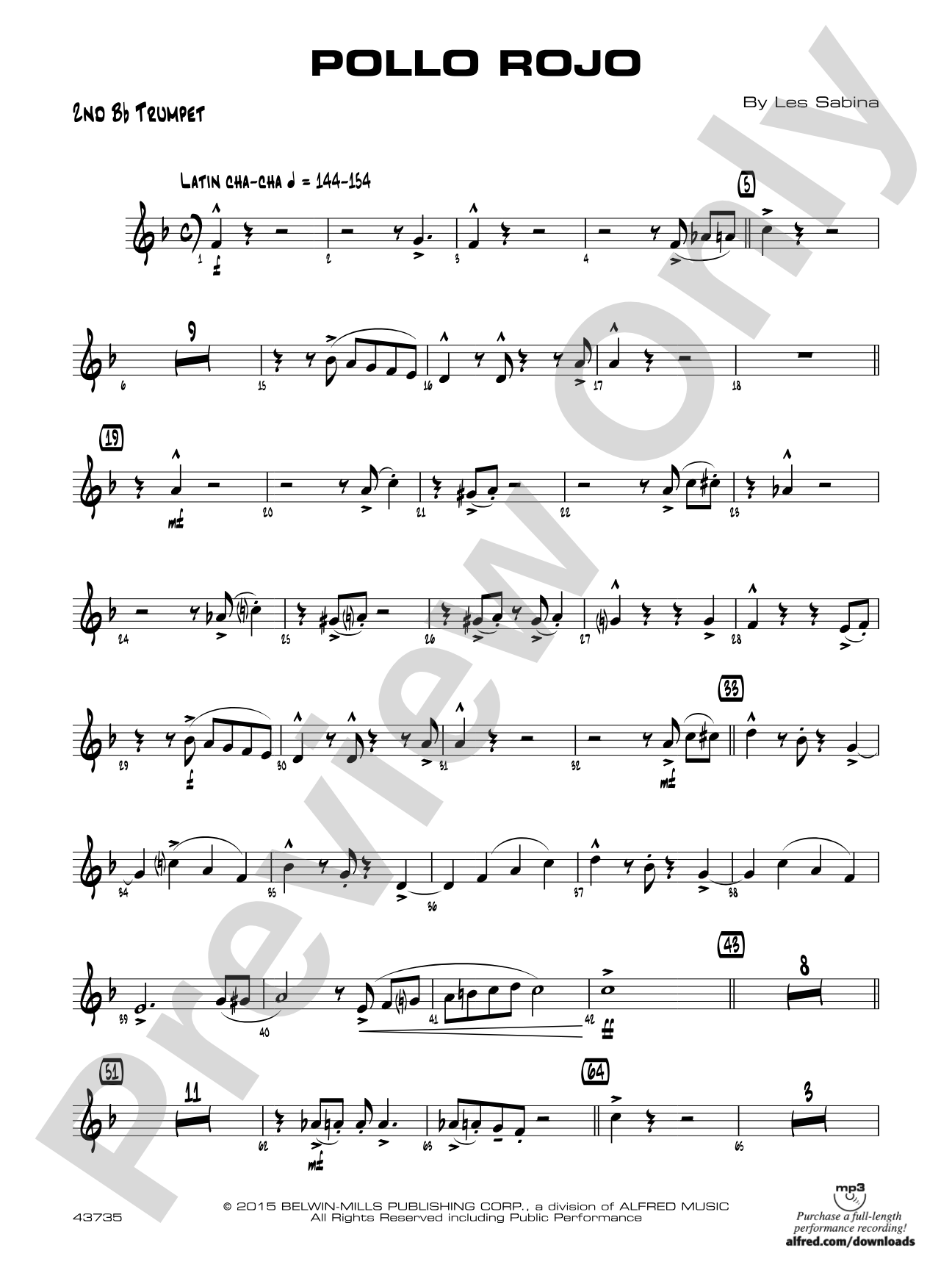 Pollo Rojo: 2nd B-flat Trumpet