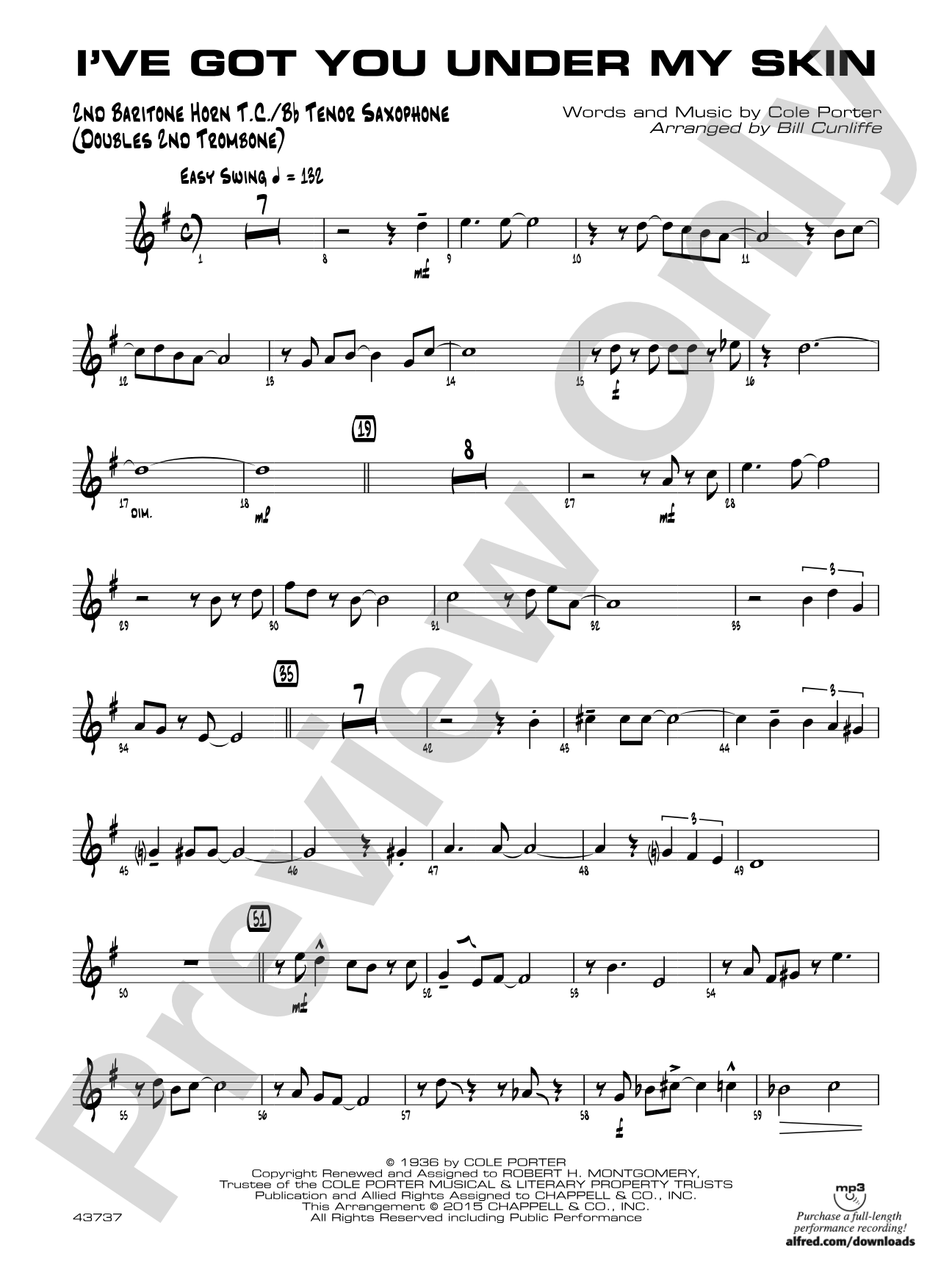 I've Got You Under My Skin: 2nd Baritone T.C.