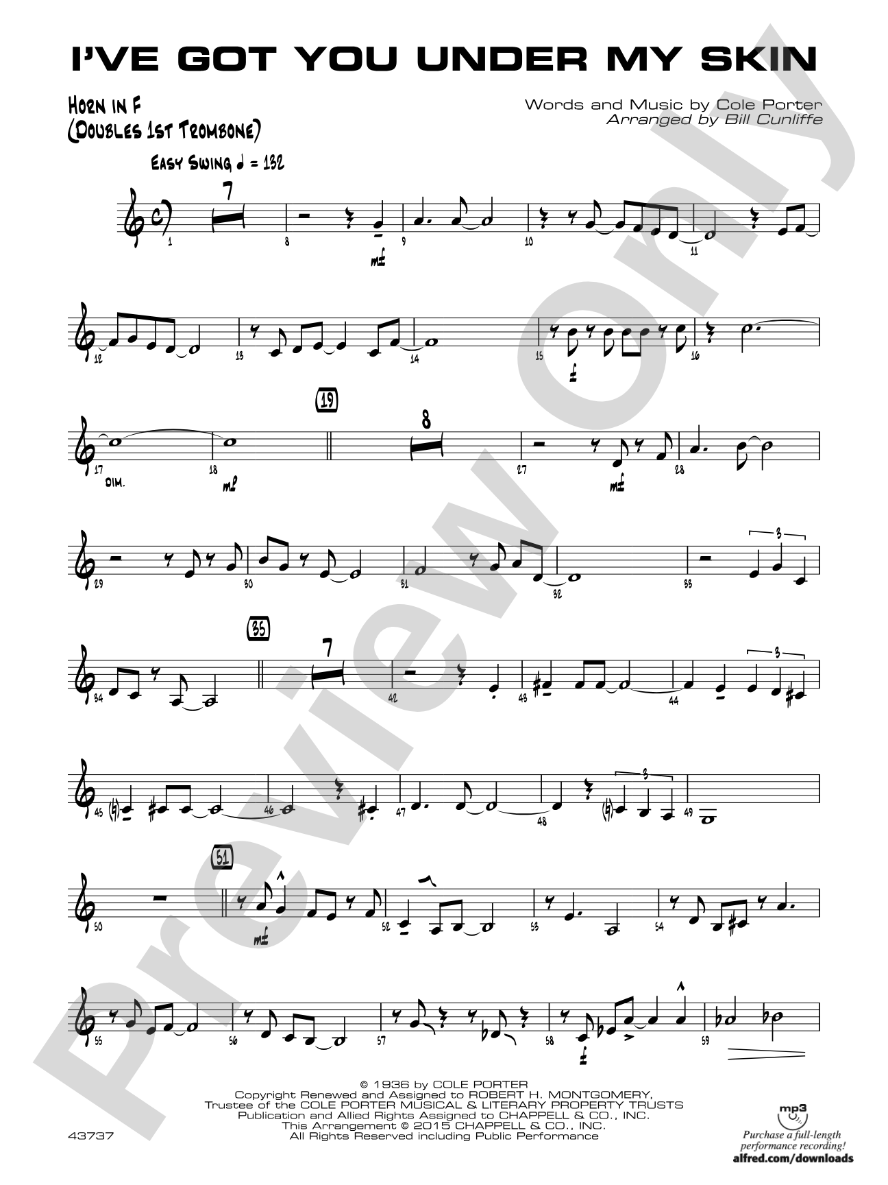 I've Got You Under My Skin: 1st F Horn