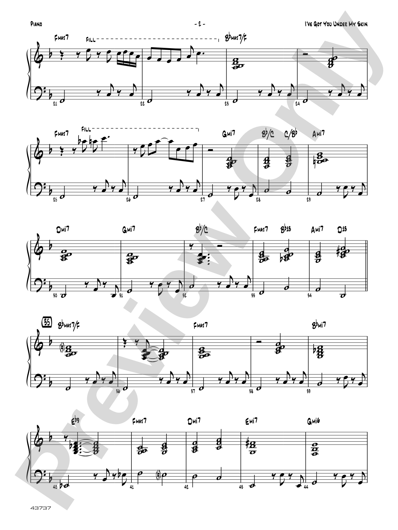 I've Got You Under My Skin: Piano Accompaniment