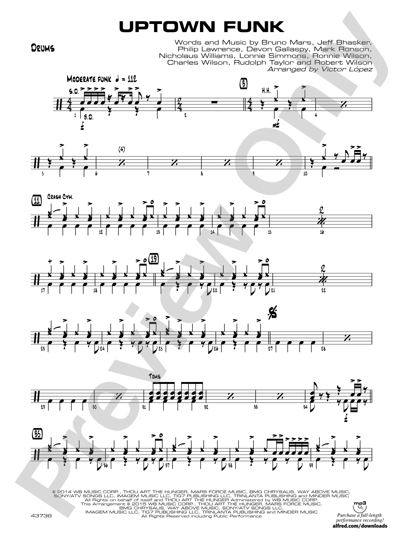 Uptown Funk: Drums