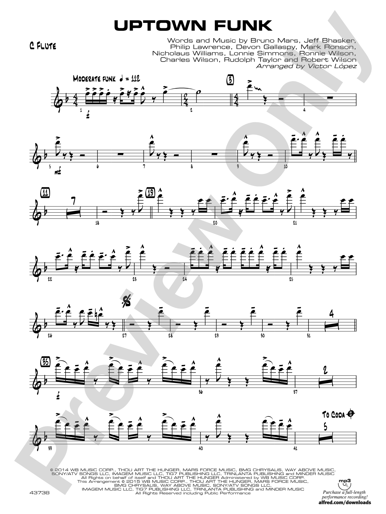 Uptown Funk: Flute