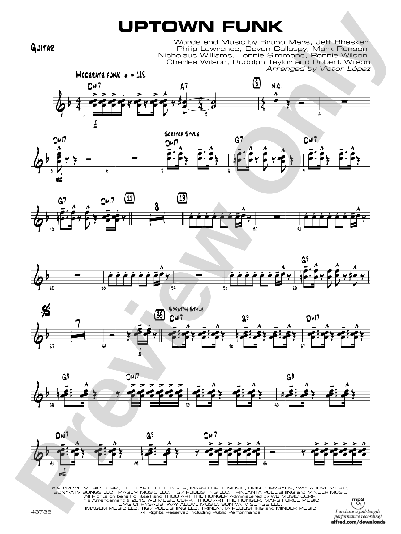Uptown Funk: Guitar