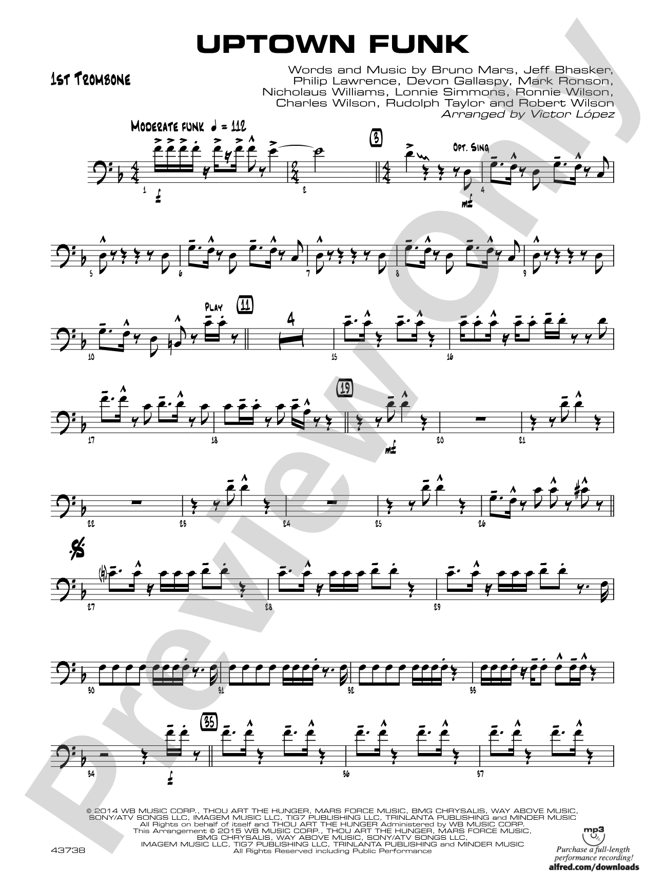 Uptown Funk: 1st Trombone