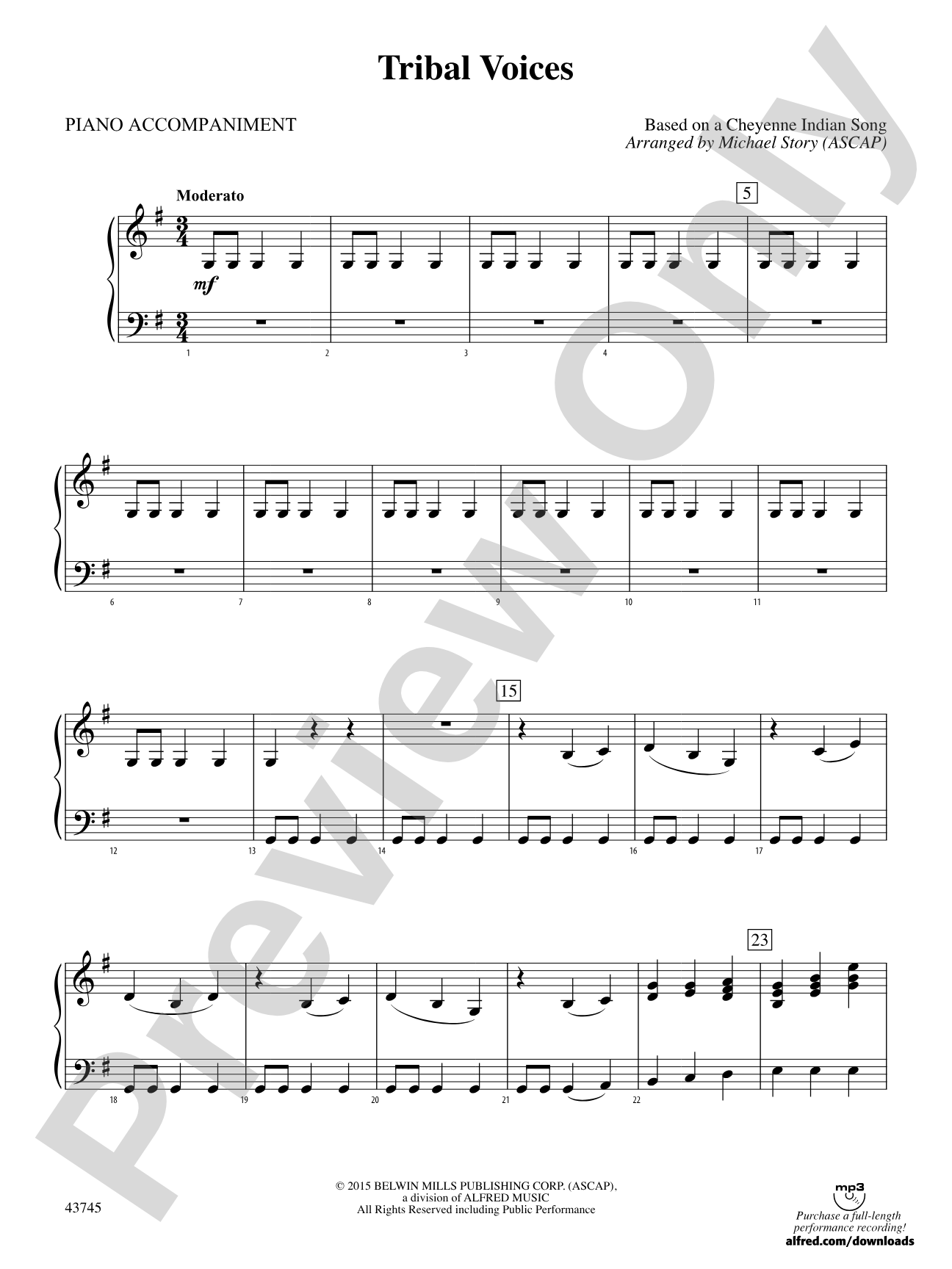 Tribal Voices: Piano Accompaniment