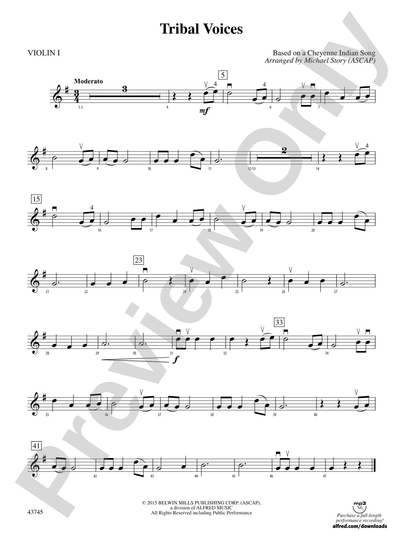 Tribal Voices: 1st Violin