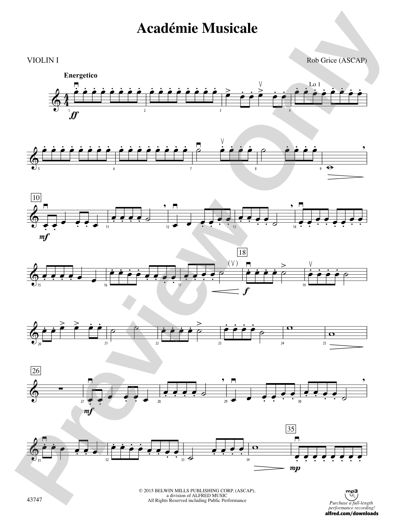 Academié Musicale: 1st Violin