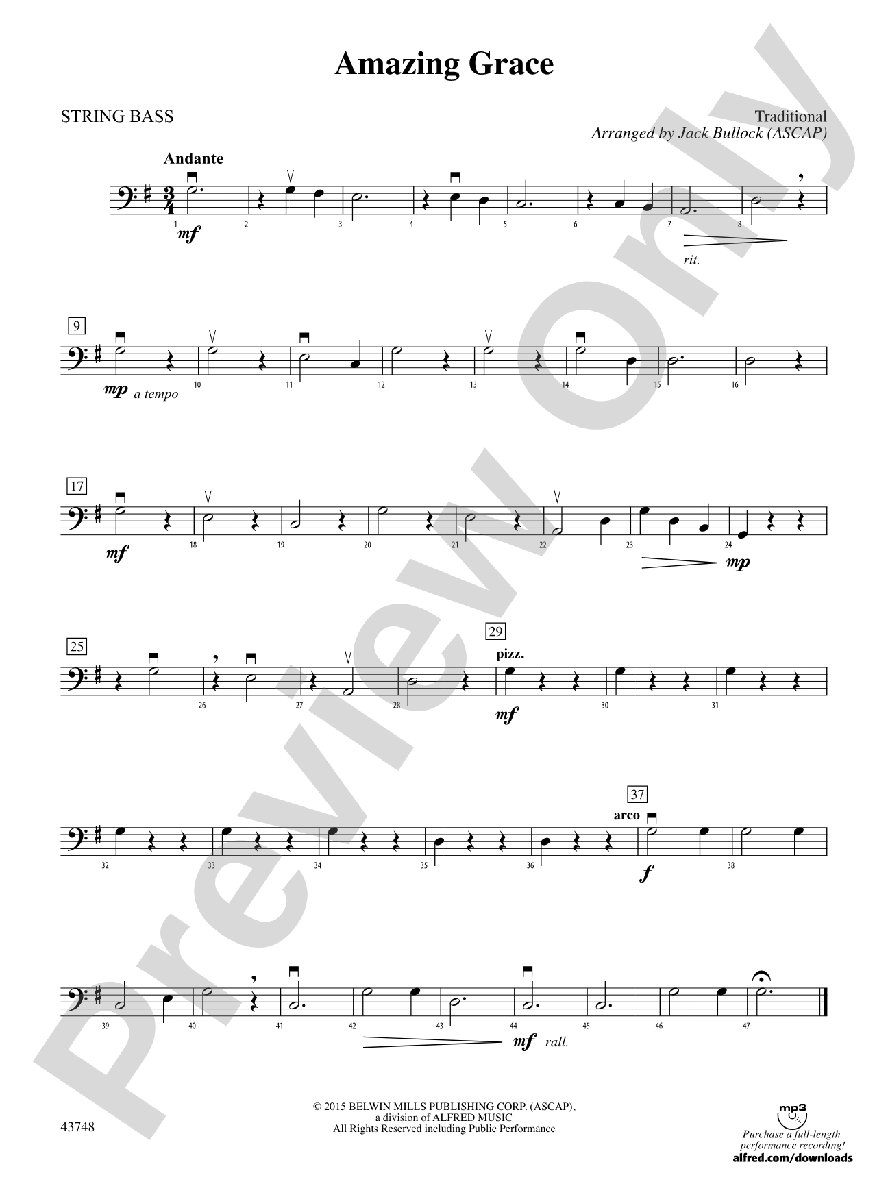 Amazing Grace: String Bass