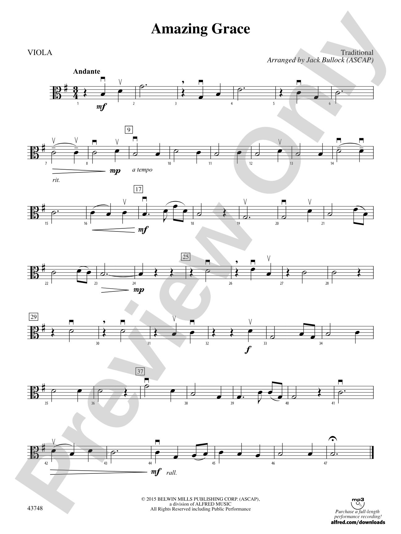 Amazing Grace: Viola