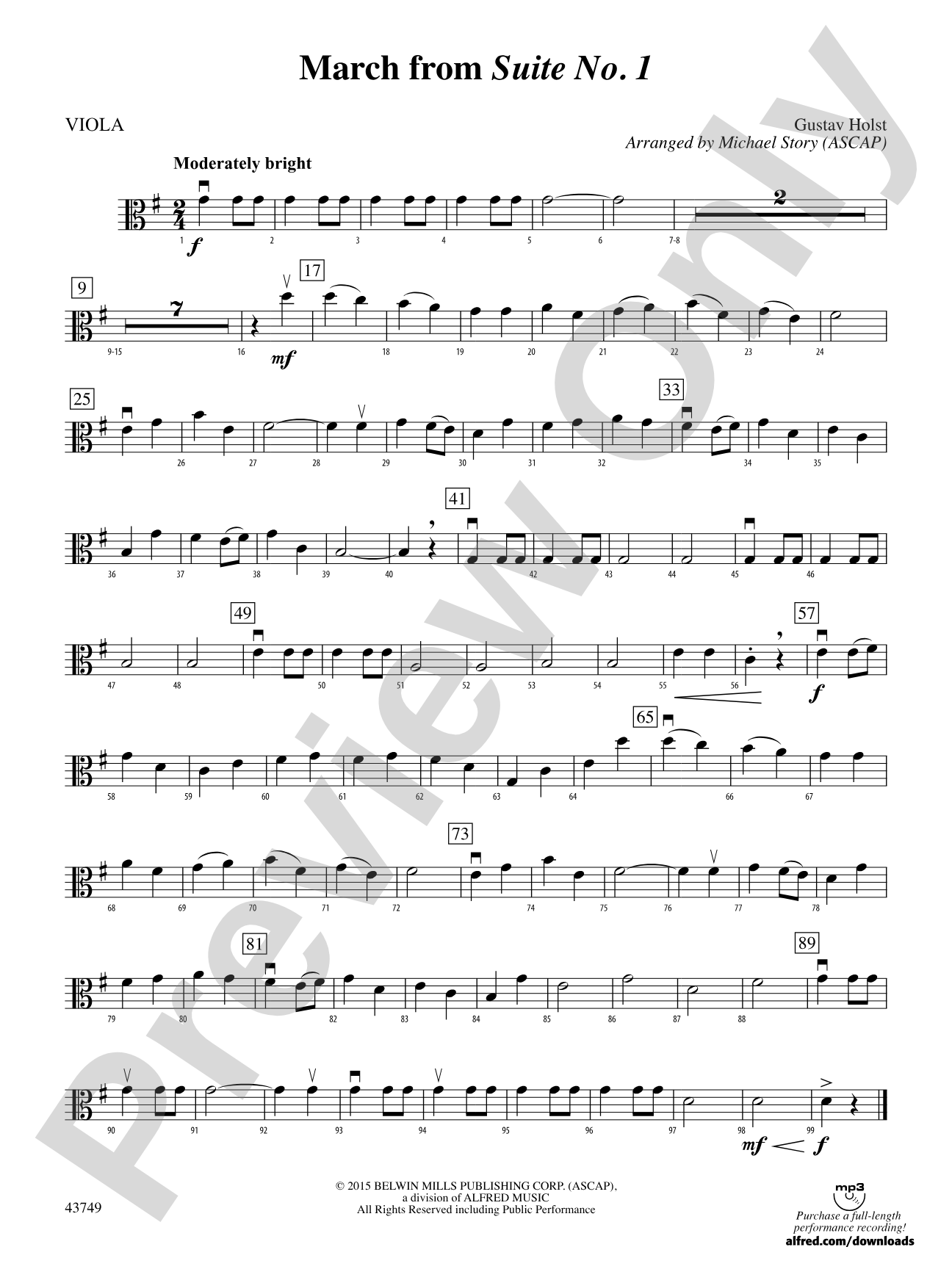 March from Suite No. 1: Viola