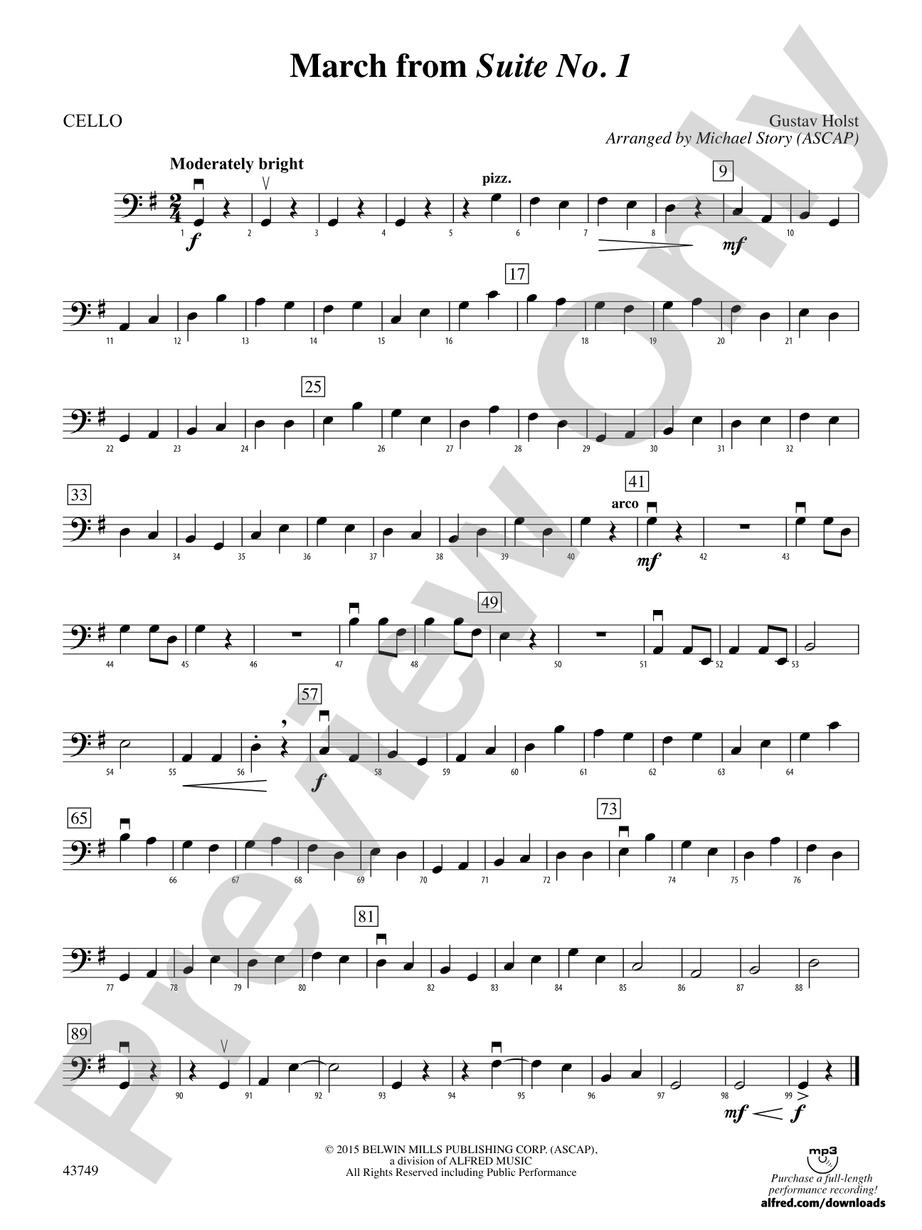 March from Suite No. 1: Cello
