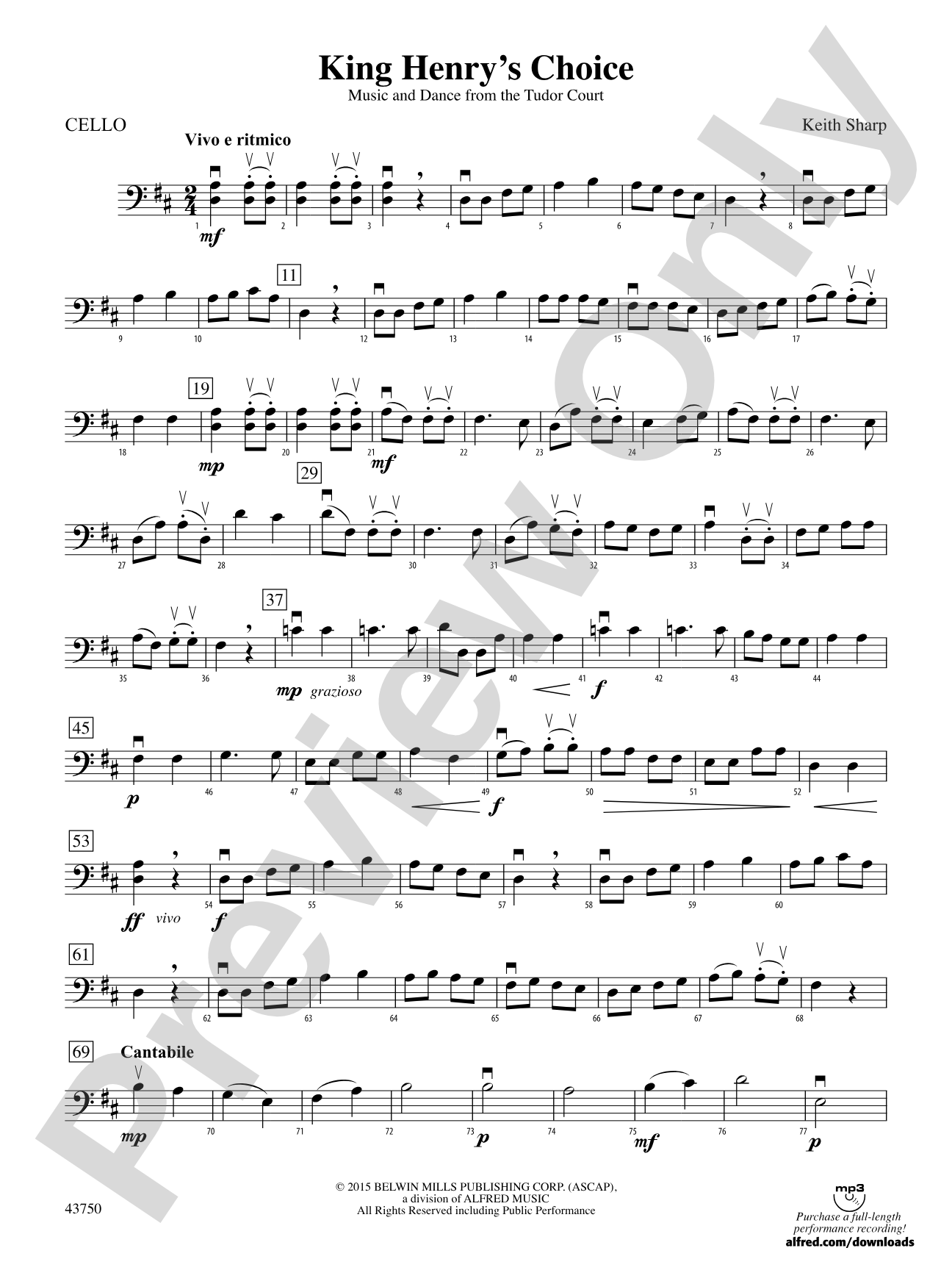 King Henry's Choice: Cello