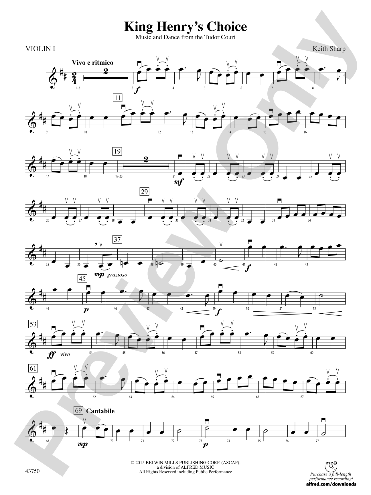 King Henry's Choice: 1st Violin
