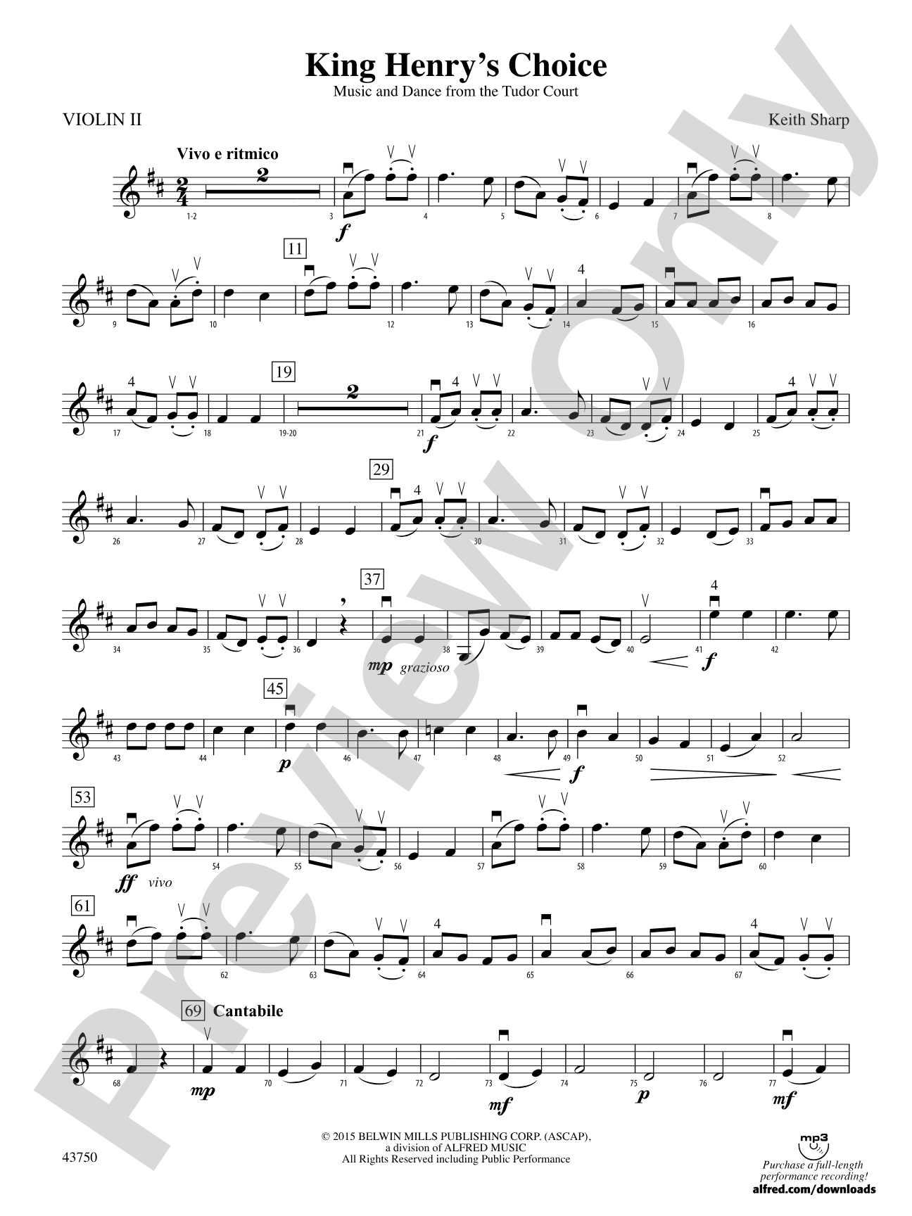 King Henry's Choice: 2nd Violin