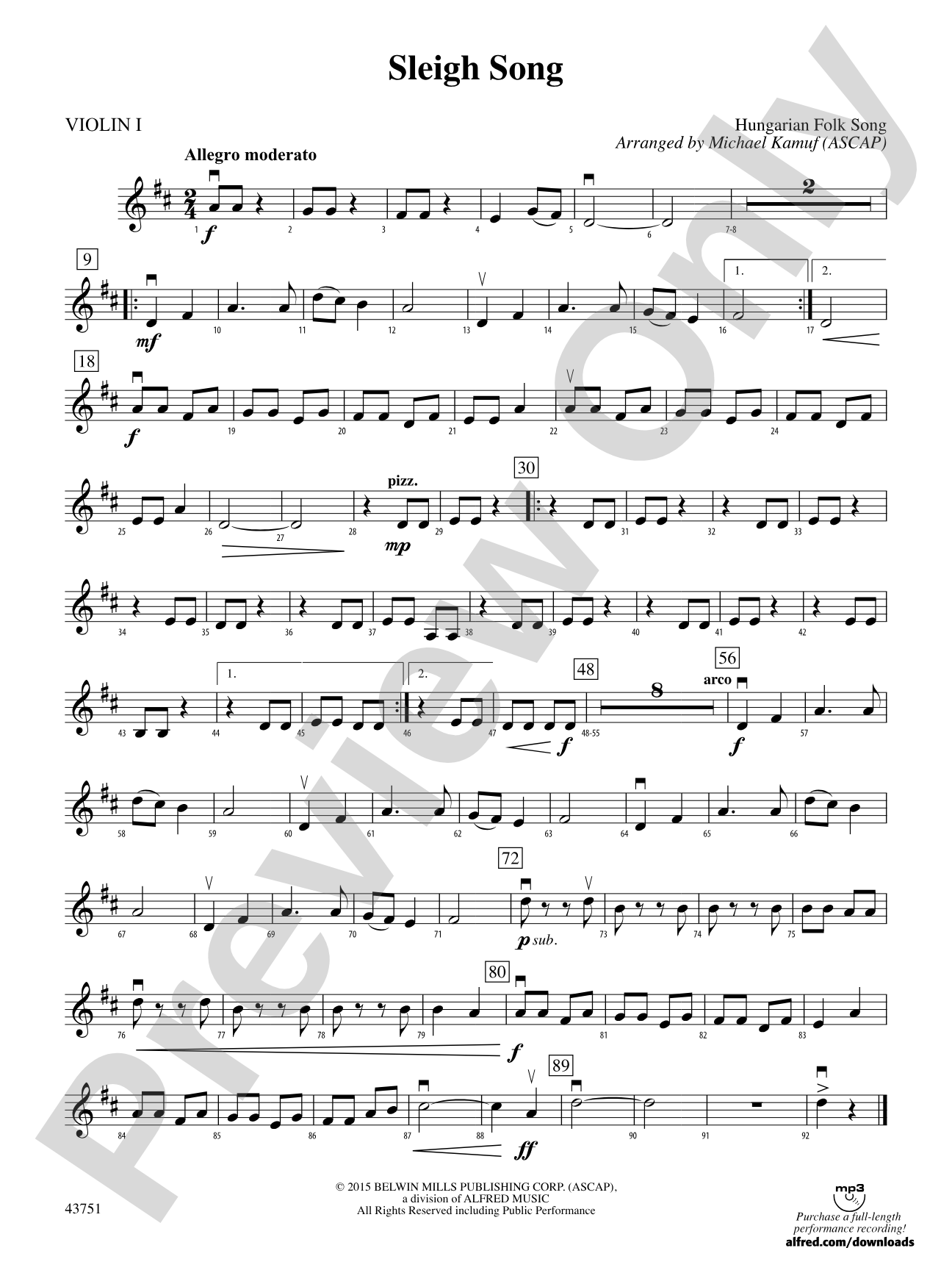 Sleigh Song: 1st Violin