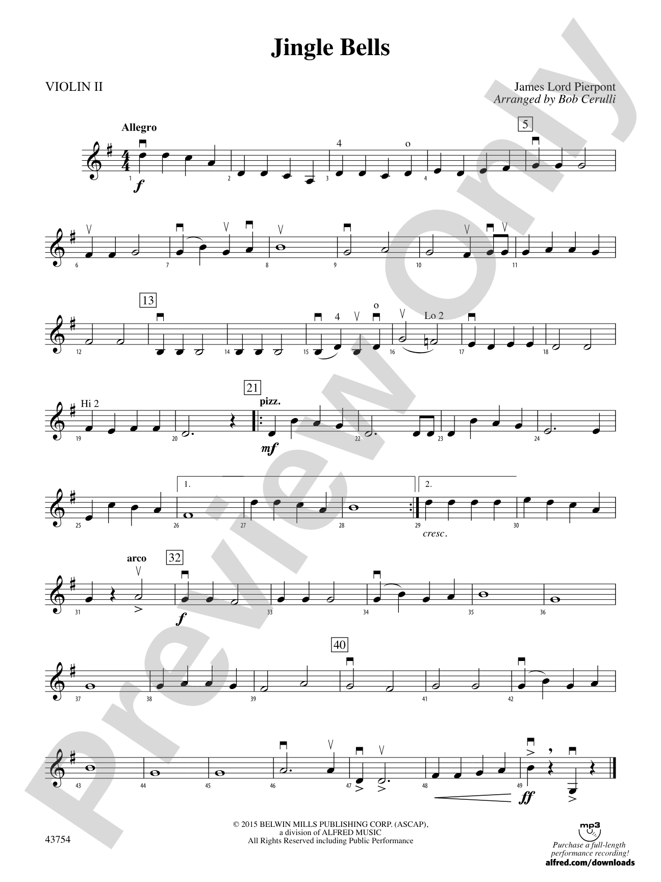 Jingle Bells: 2nd Violin