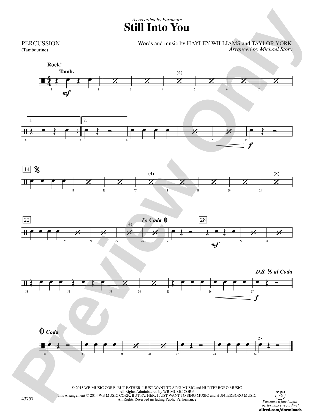 Still Into You: 1st Percussion