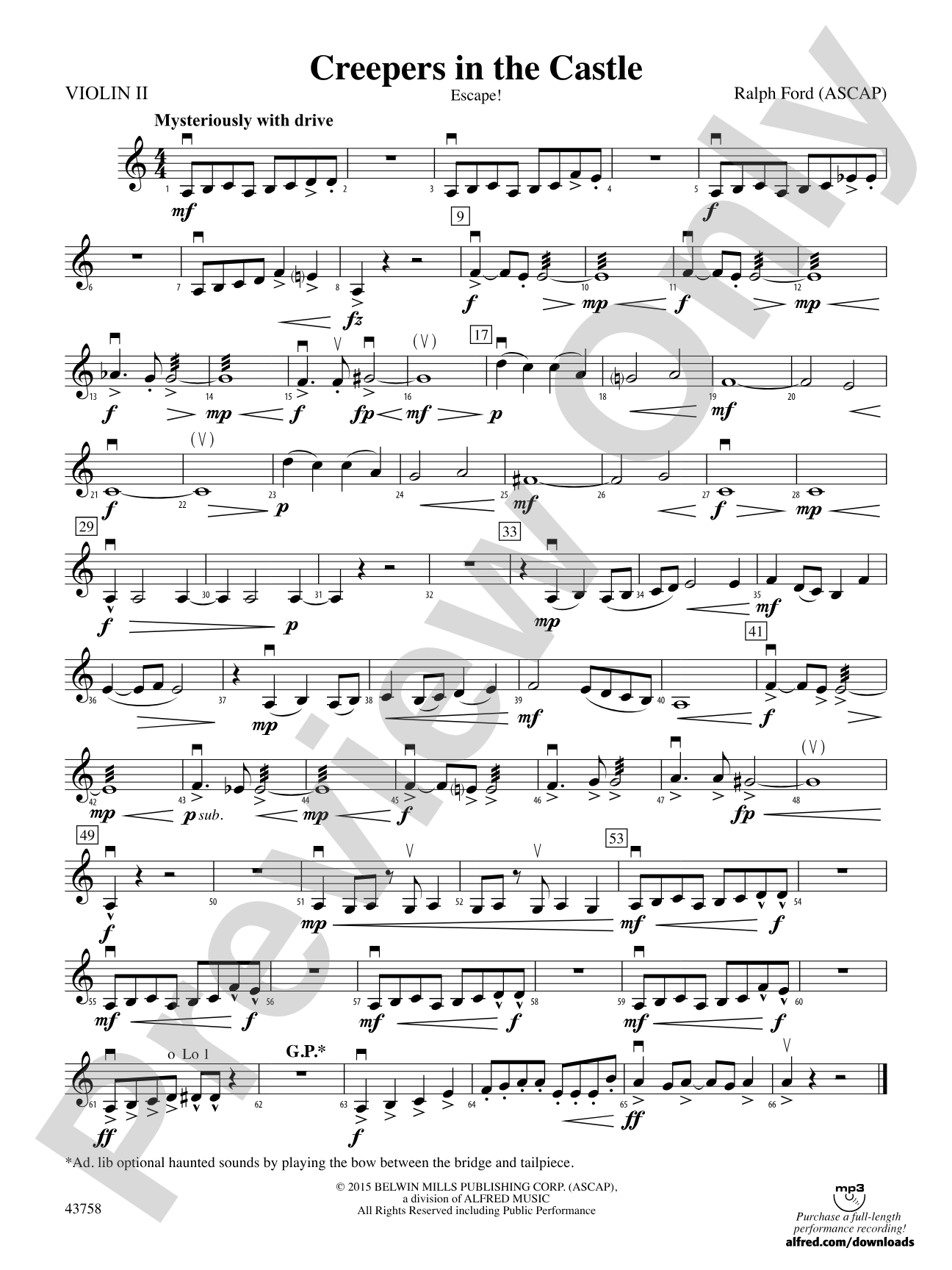 Creepers in the Castle: 2nd Violin