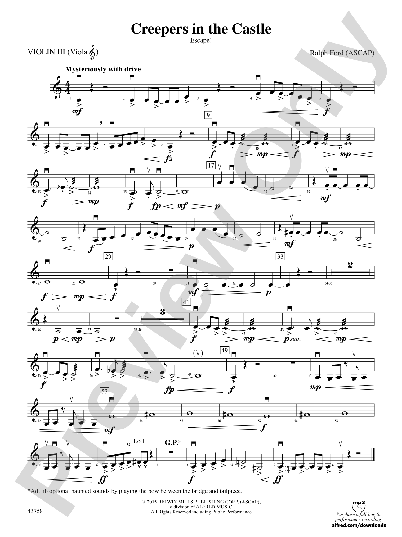 Creepers in the Castle: 3rd Violin (Viola [TC])