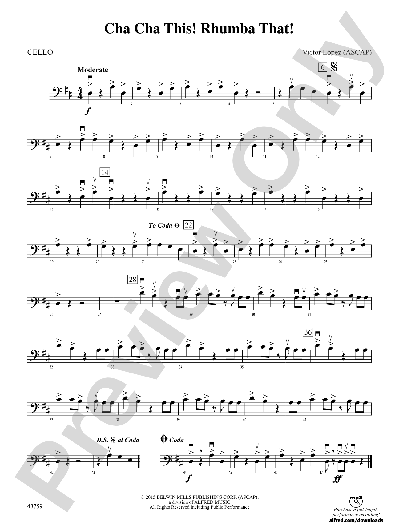 Cha Cha This! Rhumba That!: Cello