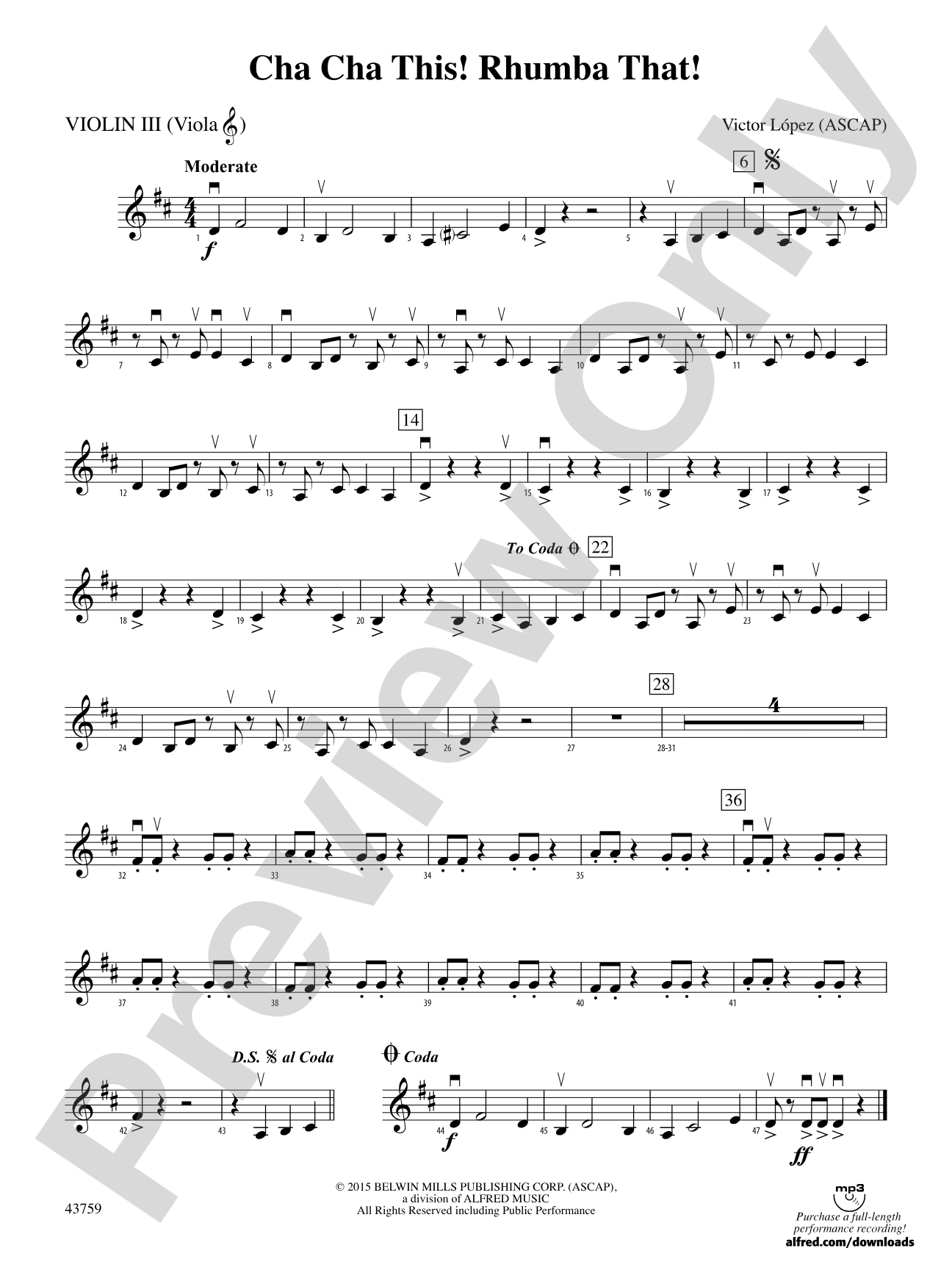 Cha Cha This! Rhumba That!: 3rd Violin (Viola [TC])