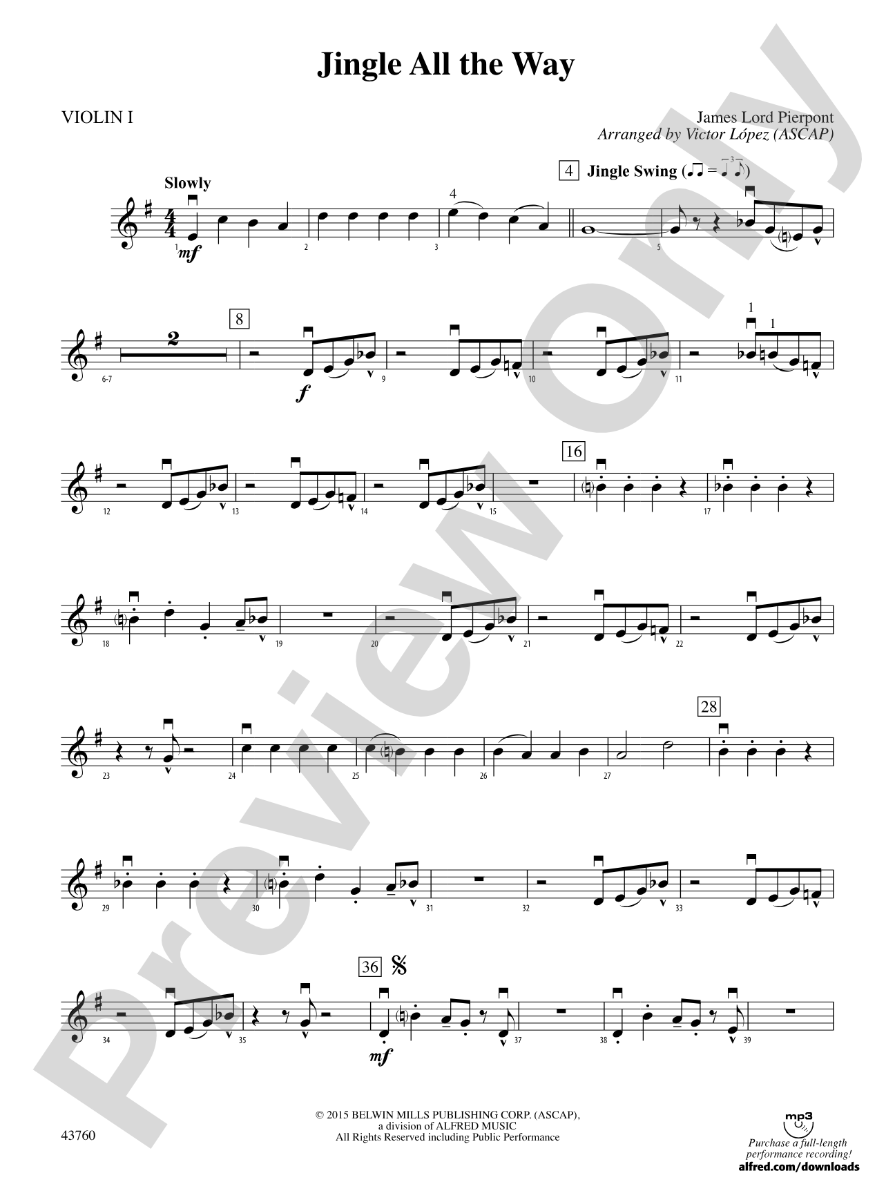 Jingle All the Way: 1st Violin
