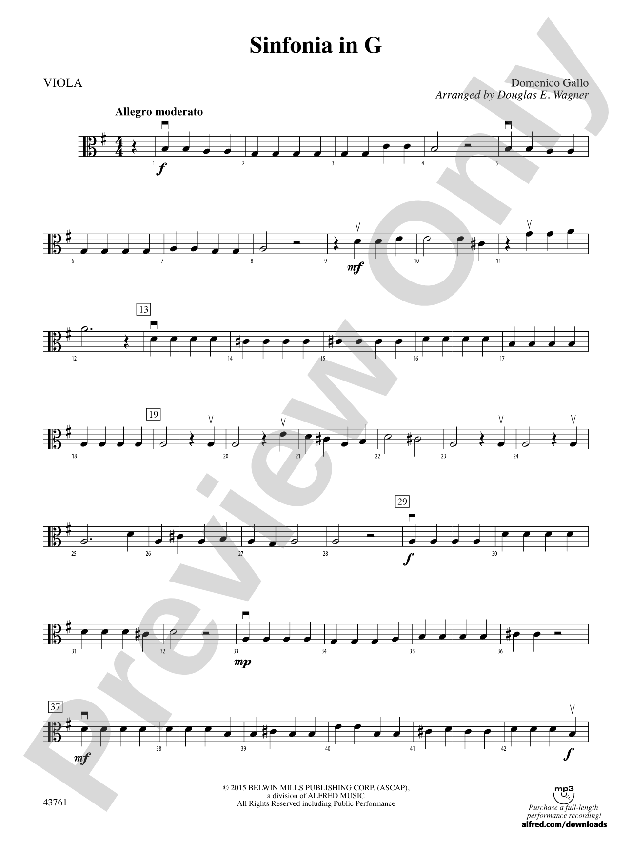 Sinfonia in G: Viola