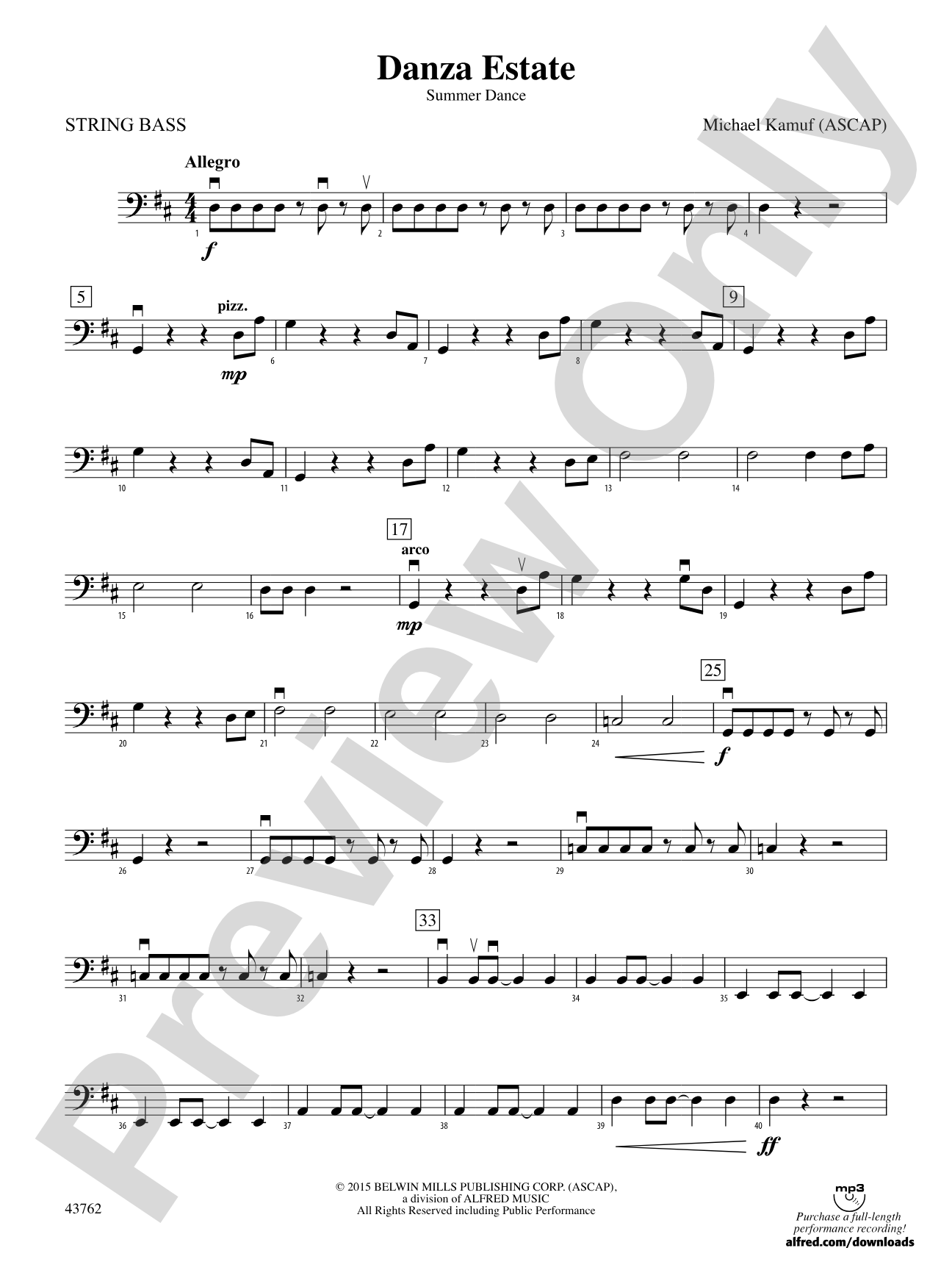 Danza Estate: String Bass