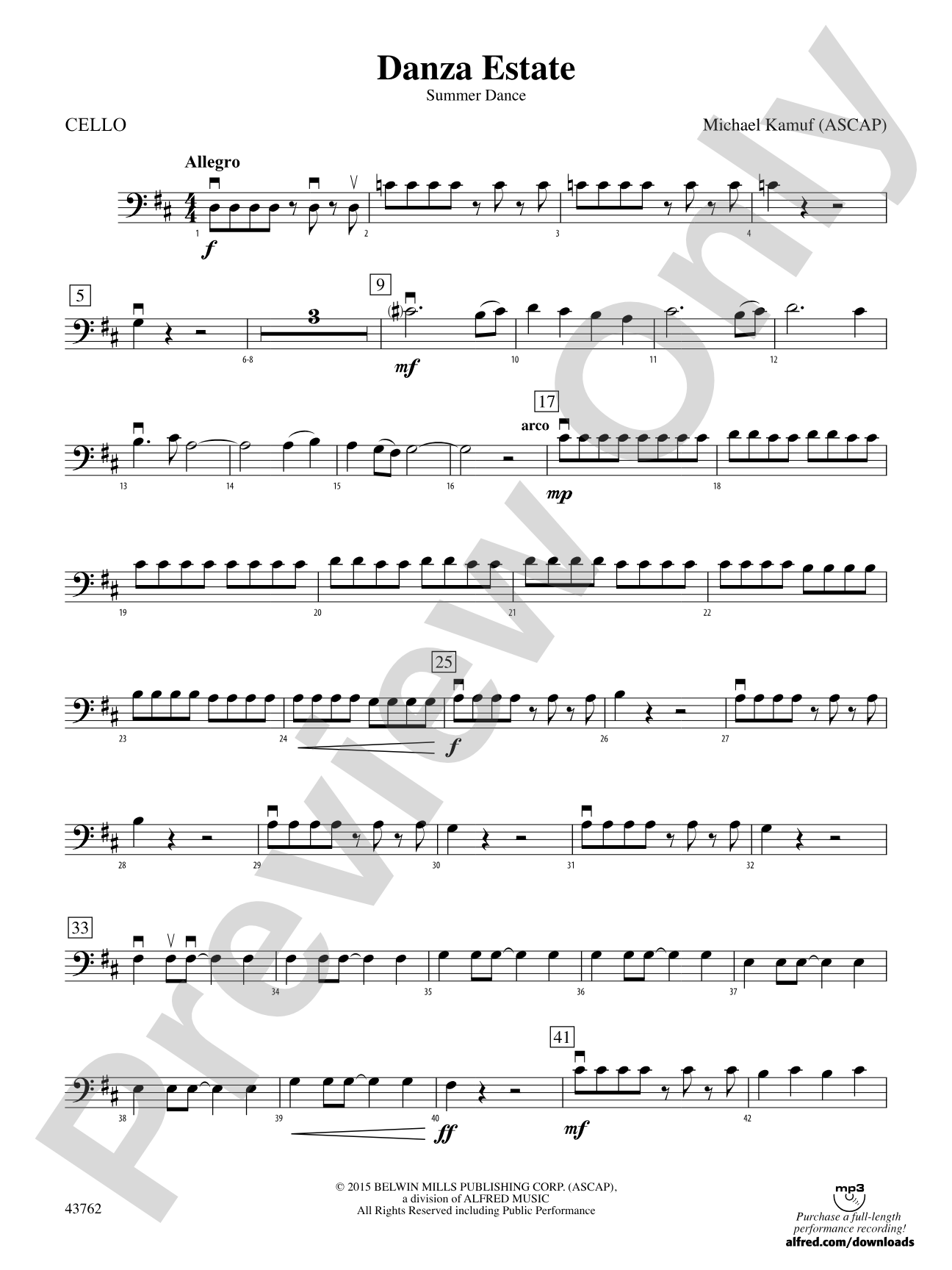 Danza Estate: Cello
