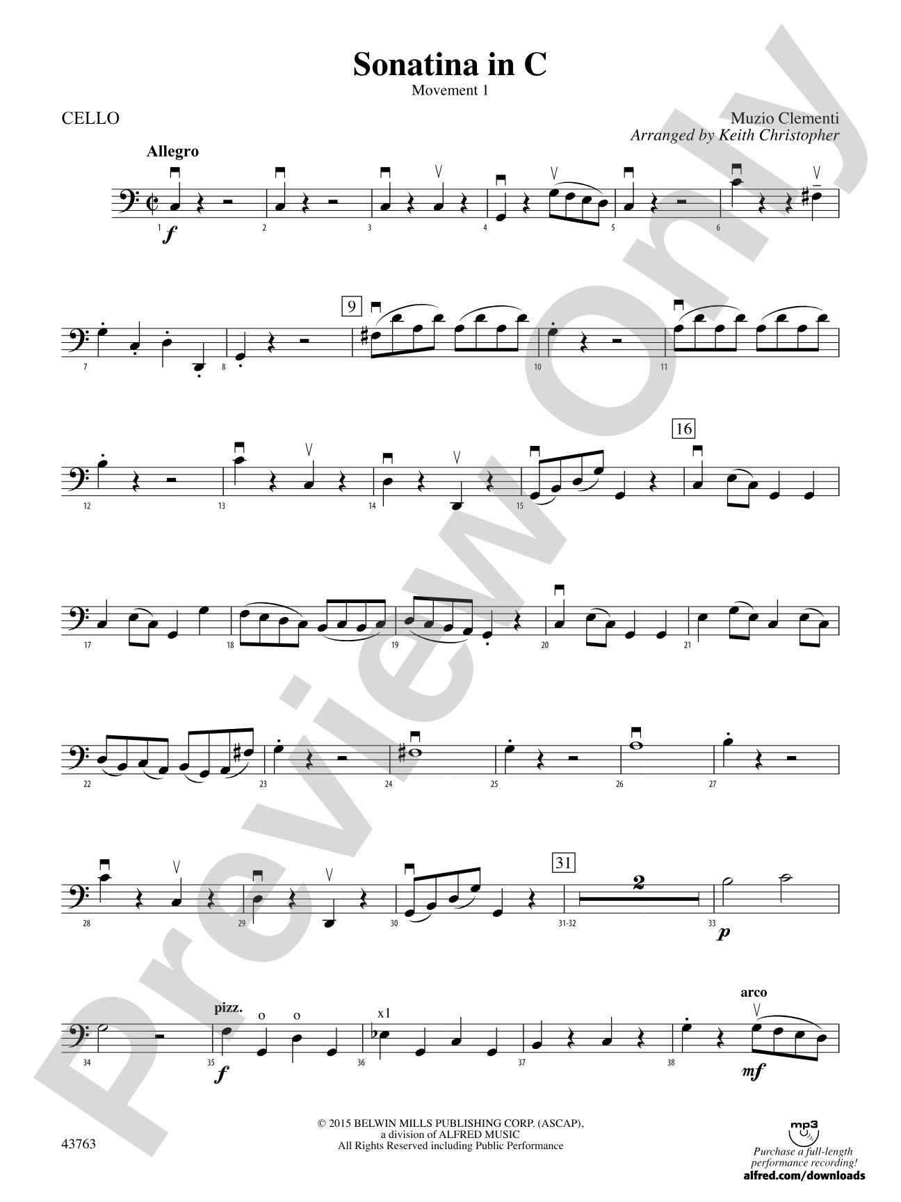 Sonatina in C: Cello