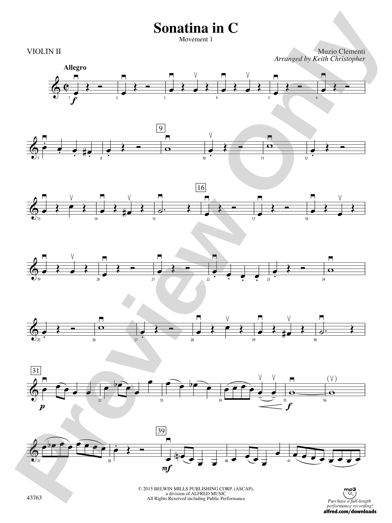 Sonatina in C: 2nd Violin