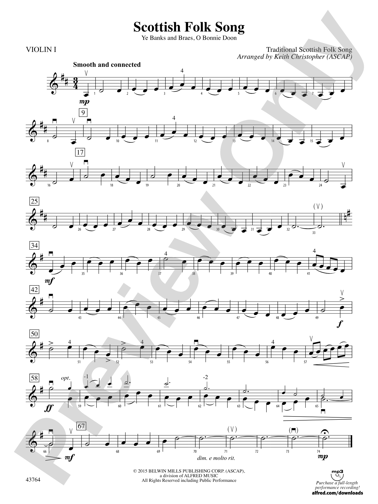 Scottish Folk Song: 1st Violin