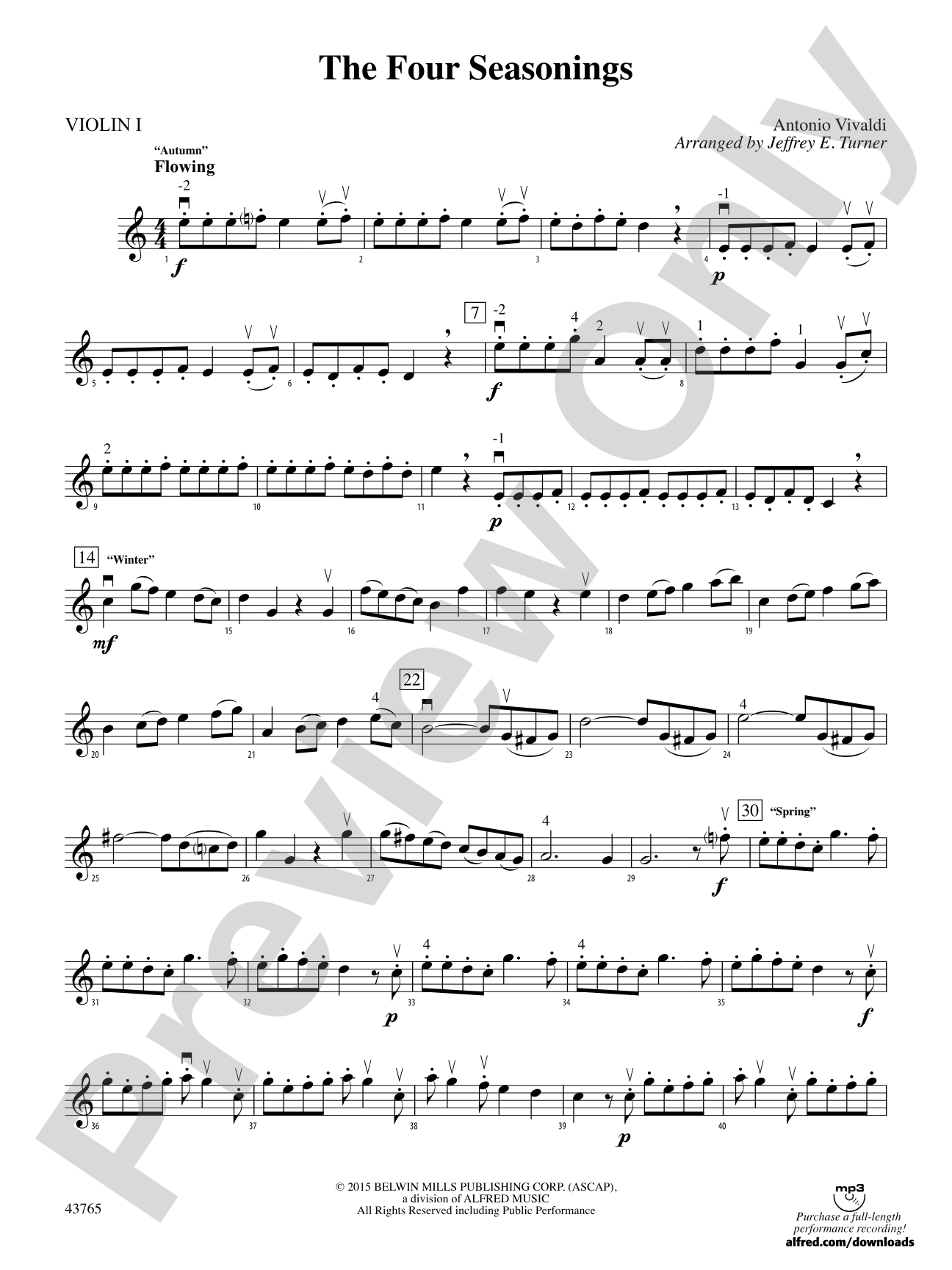 The Four Seasonings: 1st Violin