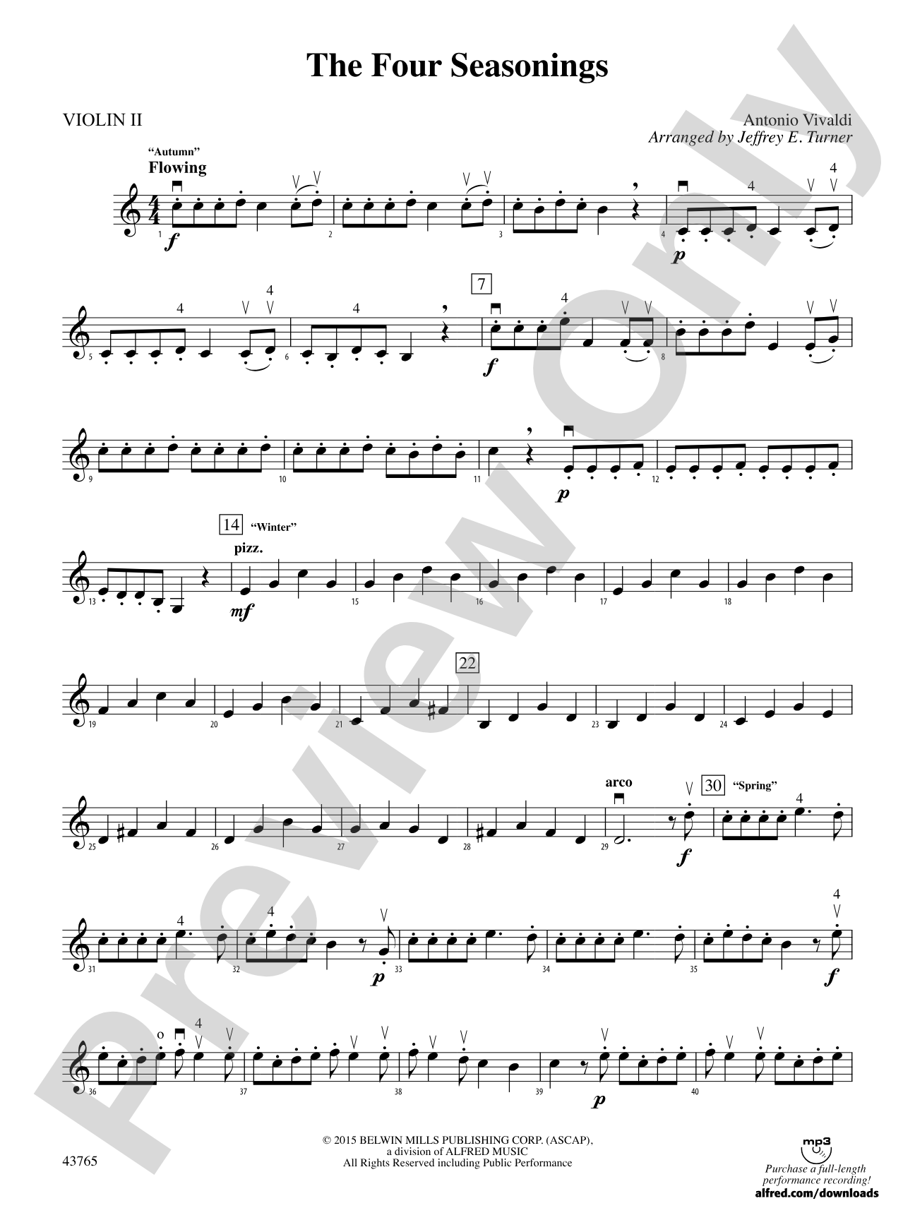 The Four Seasonings: 2nd Violin