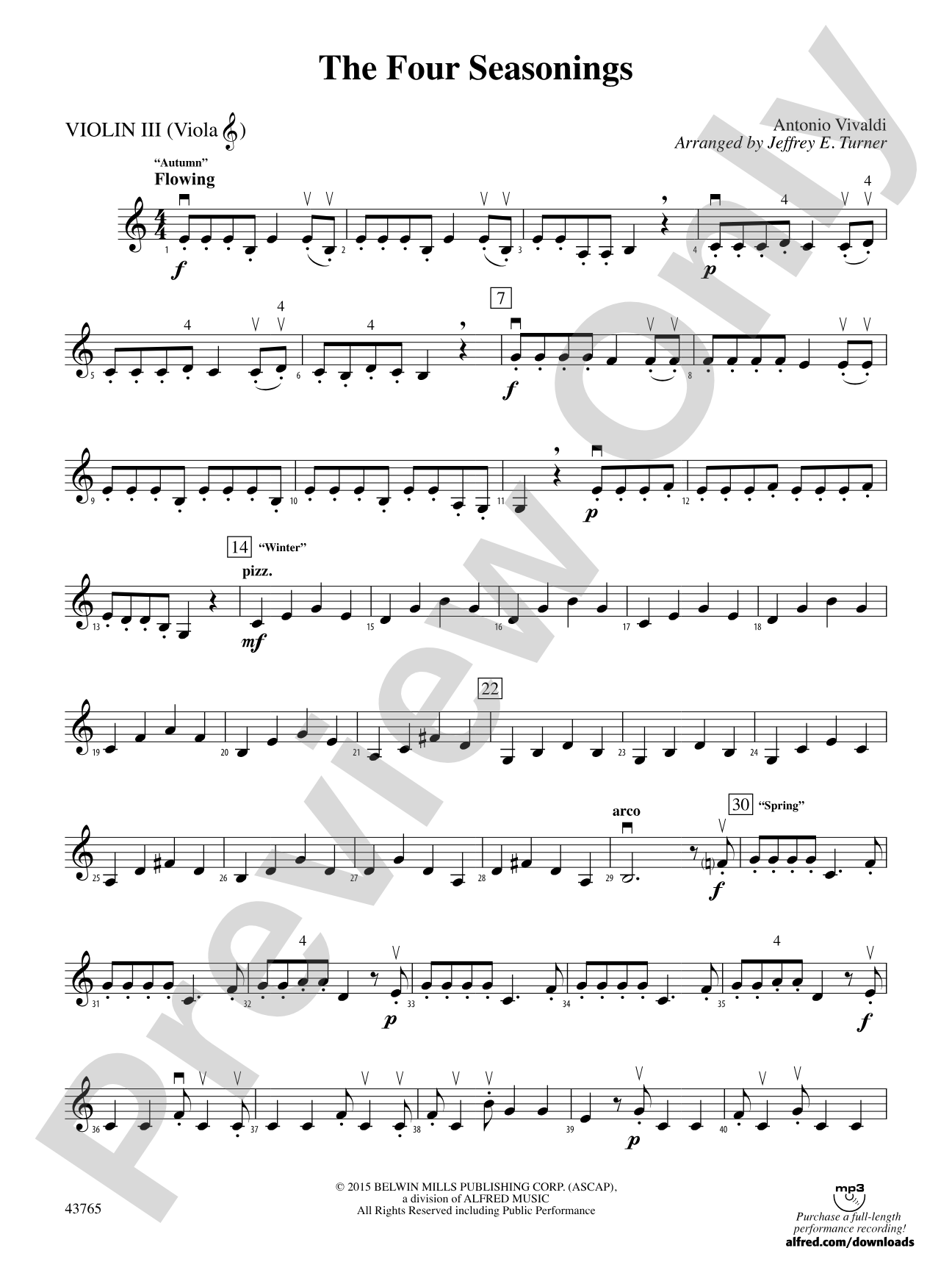The Four Seasonings: 3rd Violin (Viola [TC])